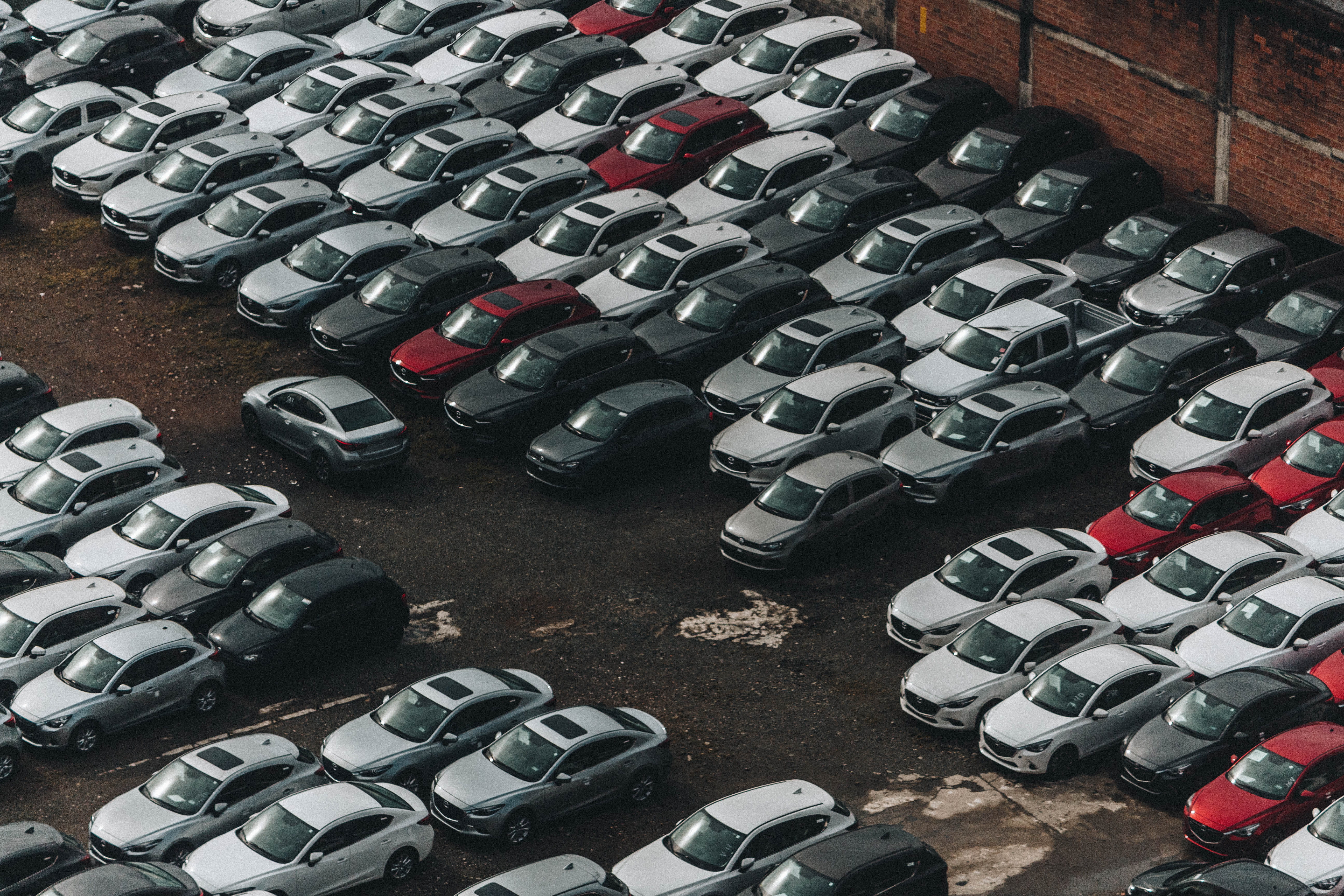 in a row, indoors, parked, 5K, vehicle, street, no people, color, land vehicle, assorted, different, car, motor vehicle, sport, red, arrangement, HD Wallpaper