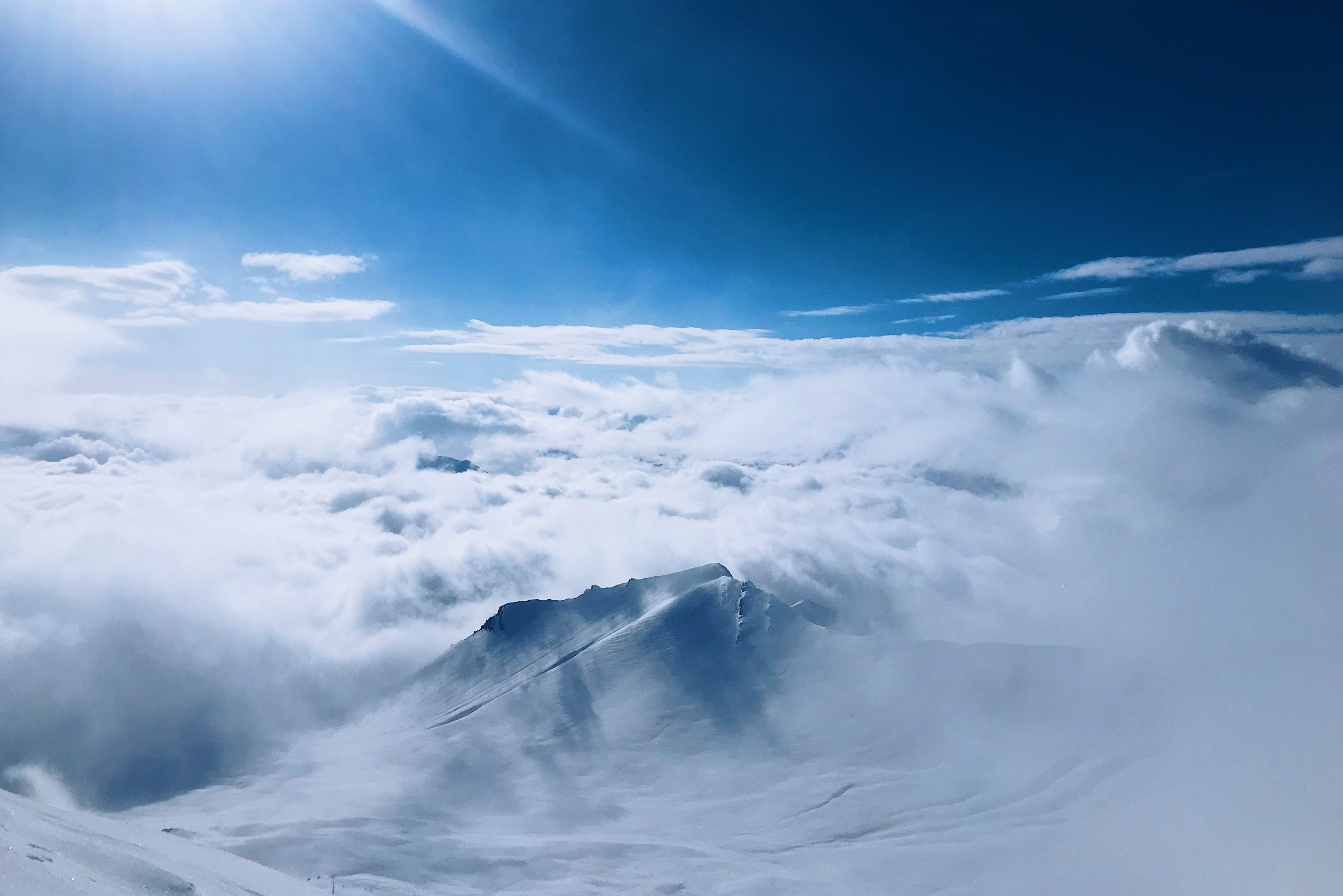 snow, blue, covered, nature, cloud - sky, scenics - nature, snowboarding, no people, white color, tranquil scene, tranquility, idyllic, cold temperature, HD Wallpaper