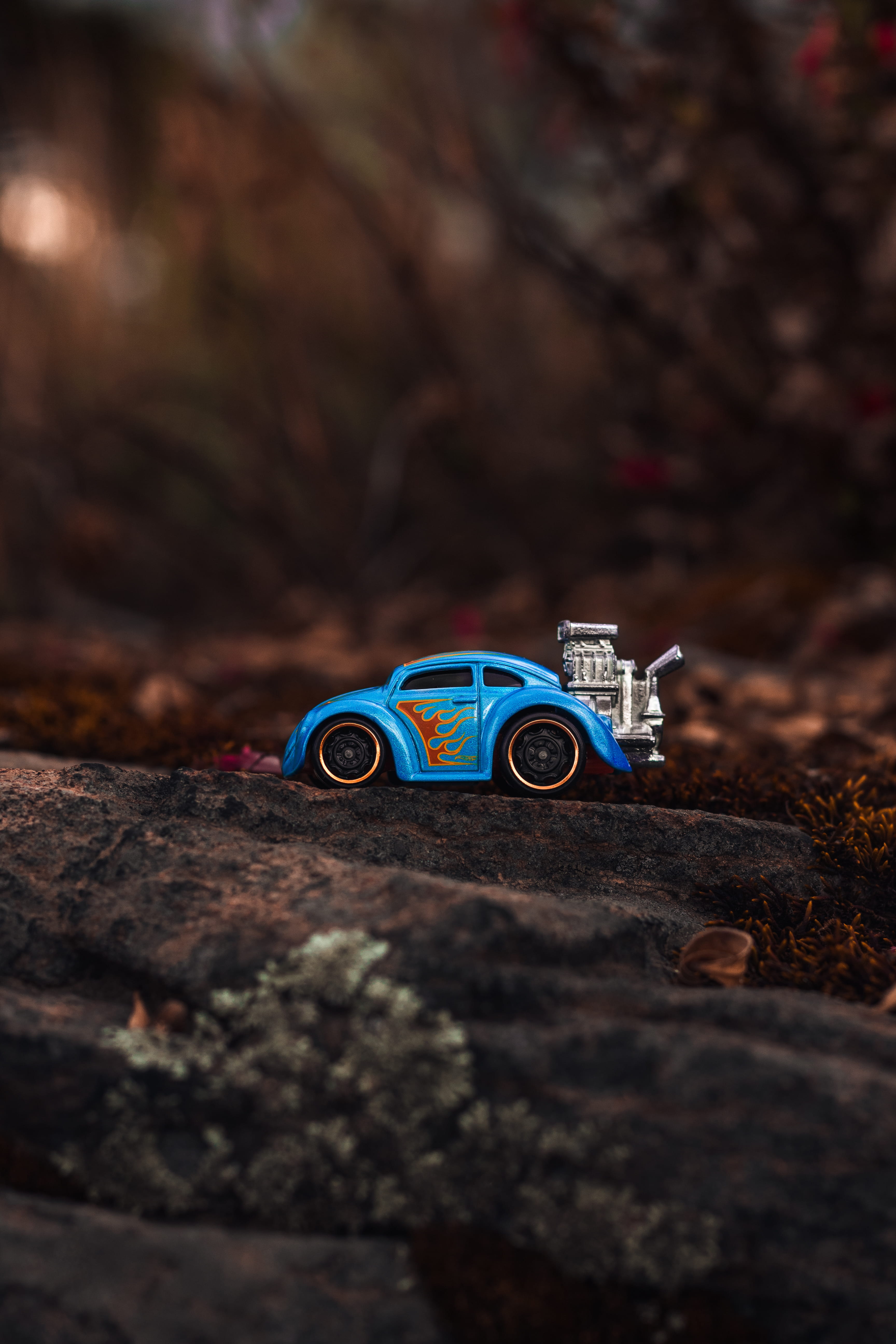 5K, surface level, adventure, flame, mode of transportation, old, download, beetle, toy car, rod, nature, vw, single object, car, grey, mode, image, close-up, Phone HD Wallpaper