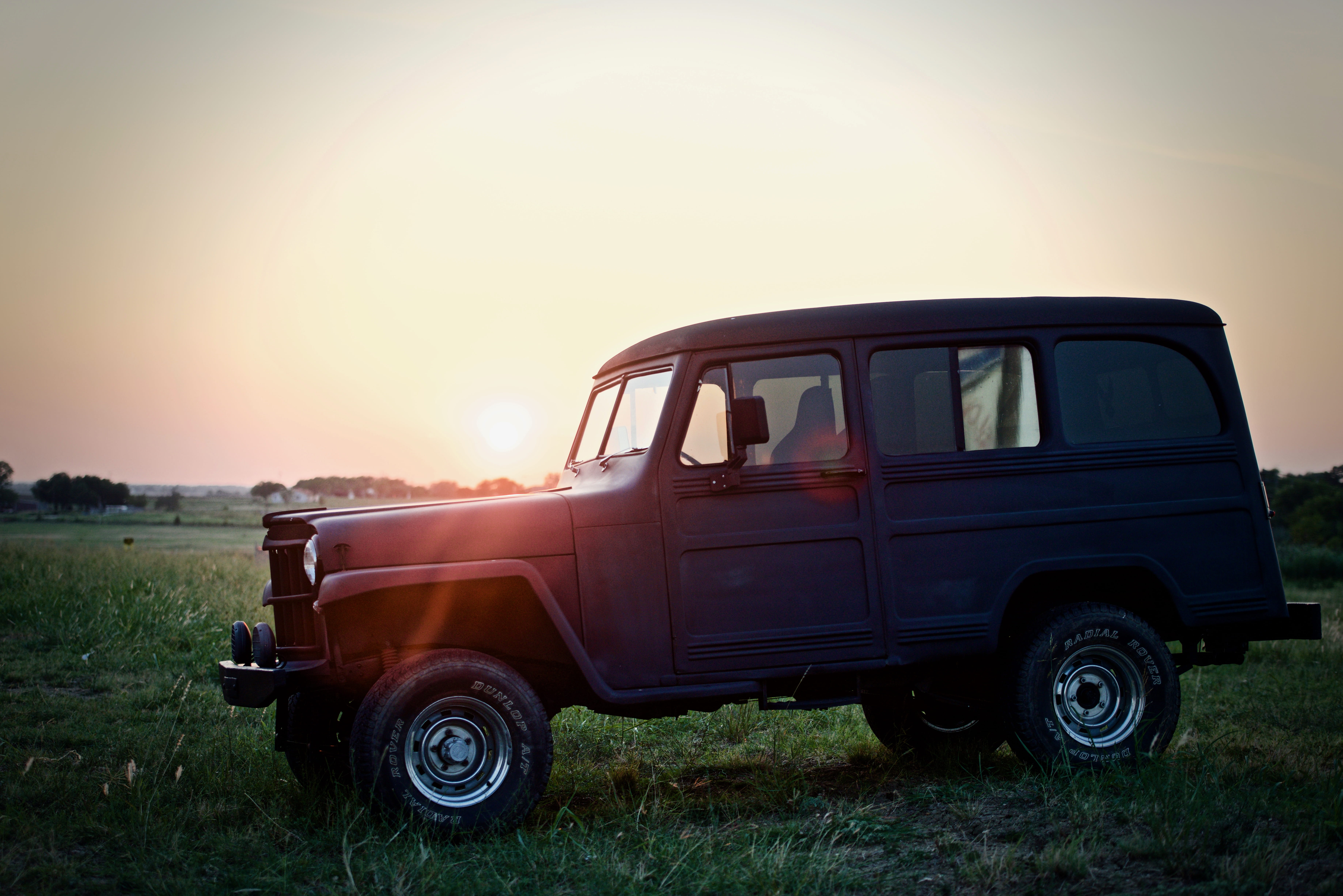 motor vehicle, pick-up truck, travel, suv, land, transport, sky, transportation, outdoors, green, land vehicle, gray, day, sunset, mode of transportation, HD Wallpaper