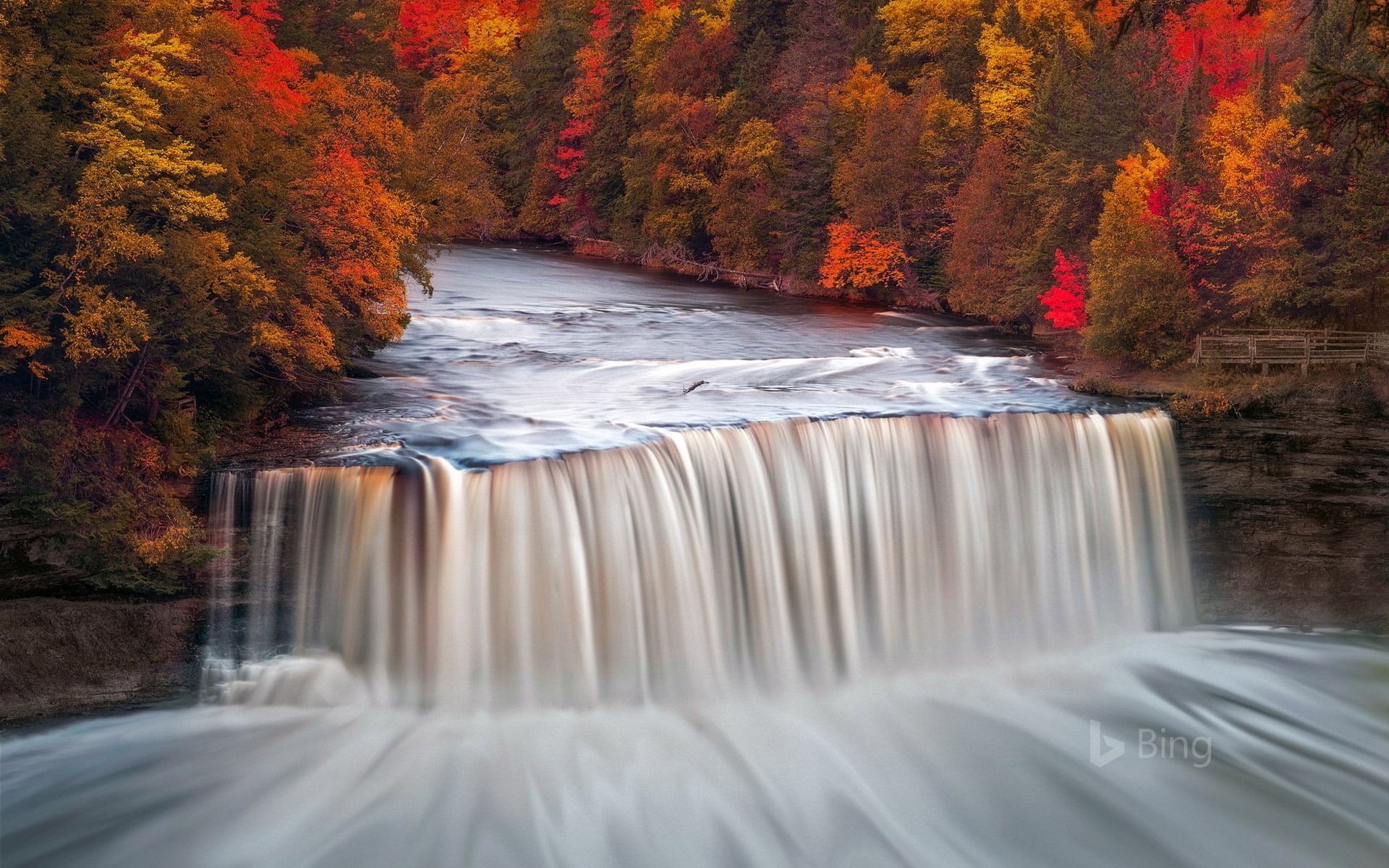 long exposure, blurred motion, day, autumn, bin, park, flowing, change, forest, scenics - nature, michigan, usa, power in nature, tahquamenon, motion, environment, HD Wallpaper