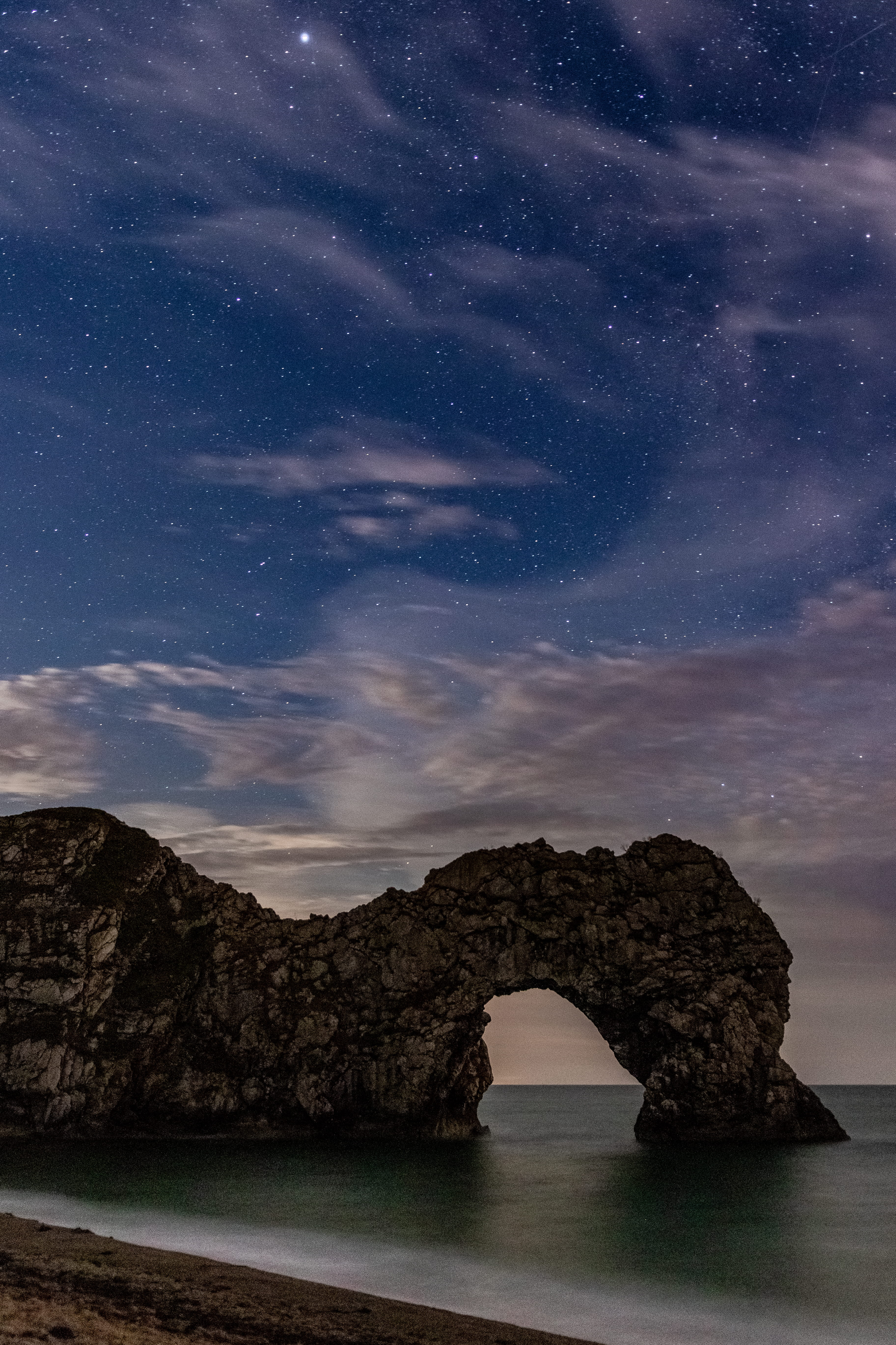 island, rock, brown, sky, vacations, night sky, cloud, ocean, nervum, water, tranquil Scene, cliff, blue, milky way, summer, shoreline, travel, shore, nighttime, Phone HD Wallpaper