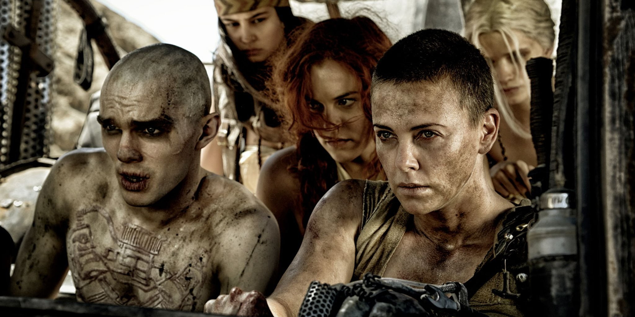 Fighting, road, fi, Mad, fury, adventure, 1080P, sci, action, apocalyptic, Futuristic, warrior, 2048x1024 px, Max, HD Wallpaper