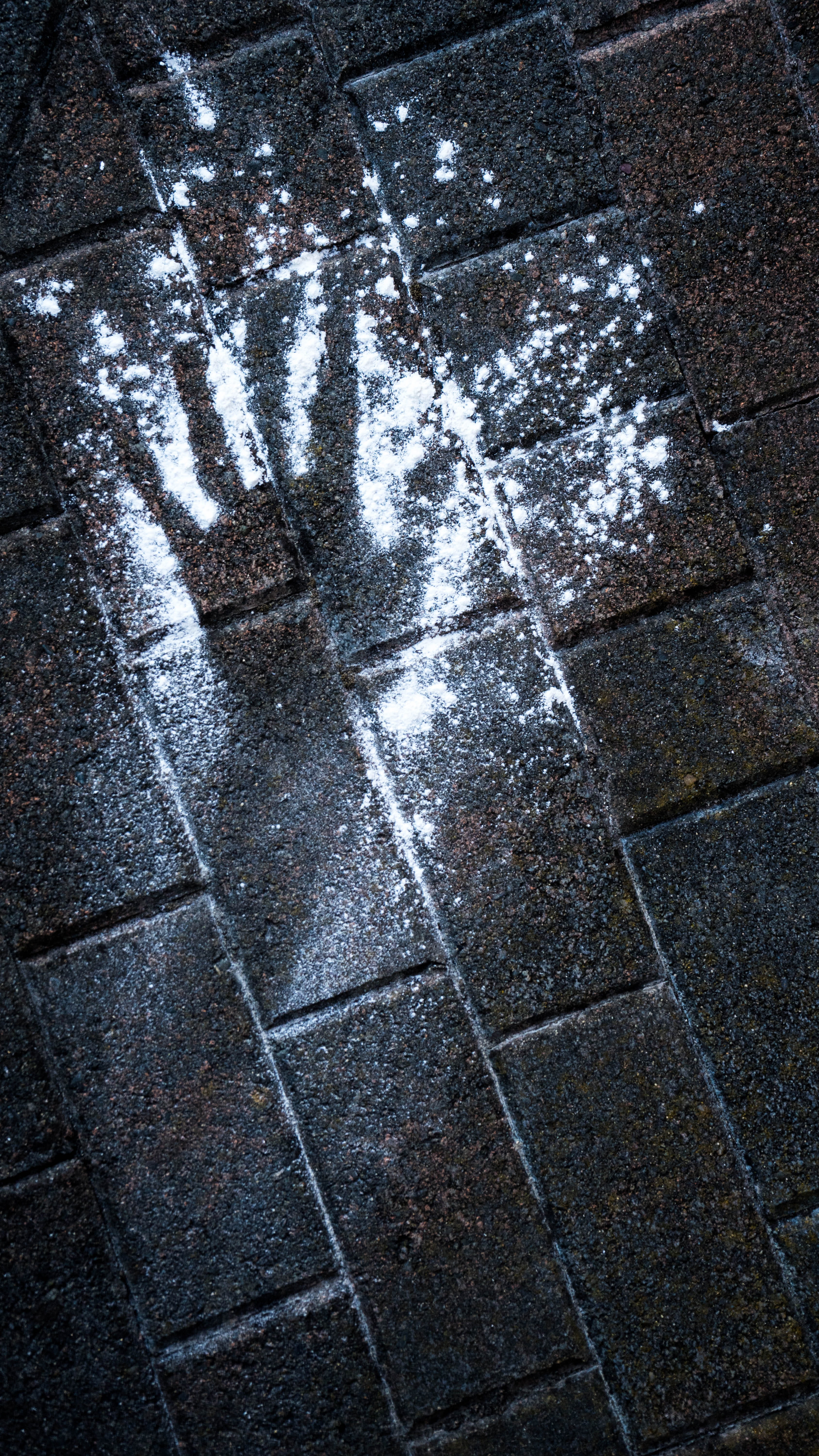 light, tile, puddle, outdoors, hand, tiled floor, footpath, cobblestone, no people, art, rug, road, pavement, street, rain, silhouette, hand print, wet, Phone HD Wallpaper