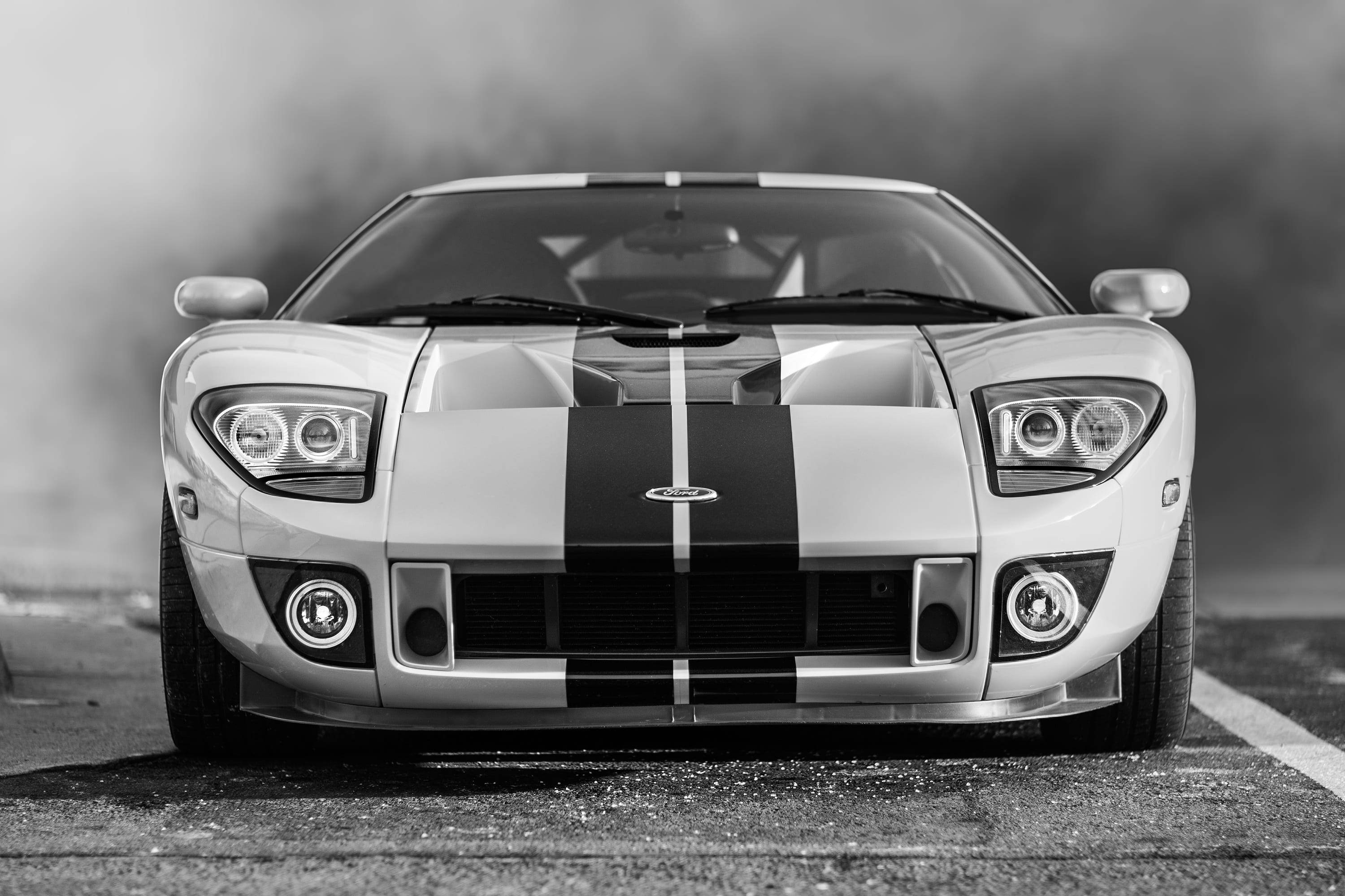 sportscar, no people, race, gt, front view, ford, 2K, land vehicle, auto, speed, mode of transportation, sports car, performance, motor vehicle, black, HD Wallpaper