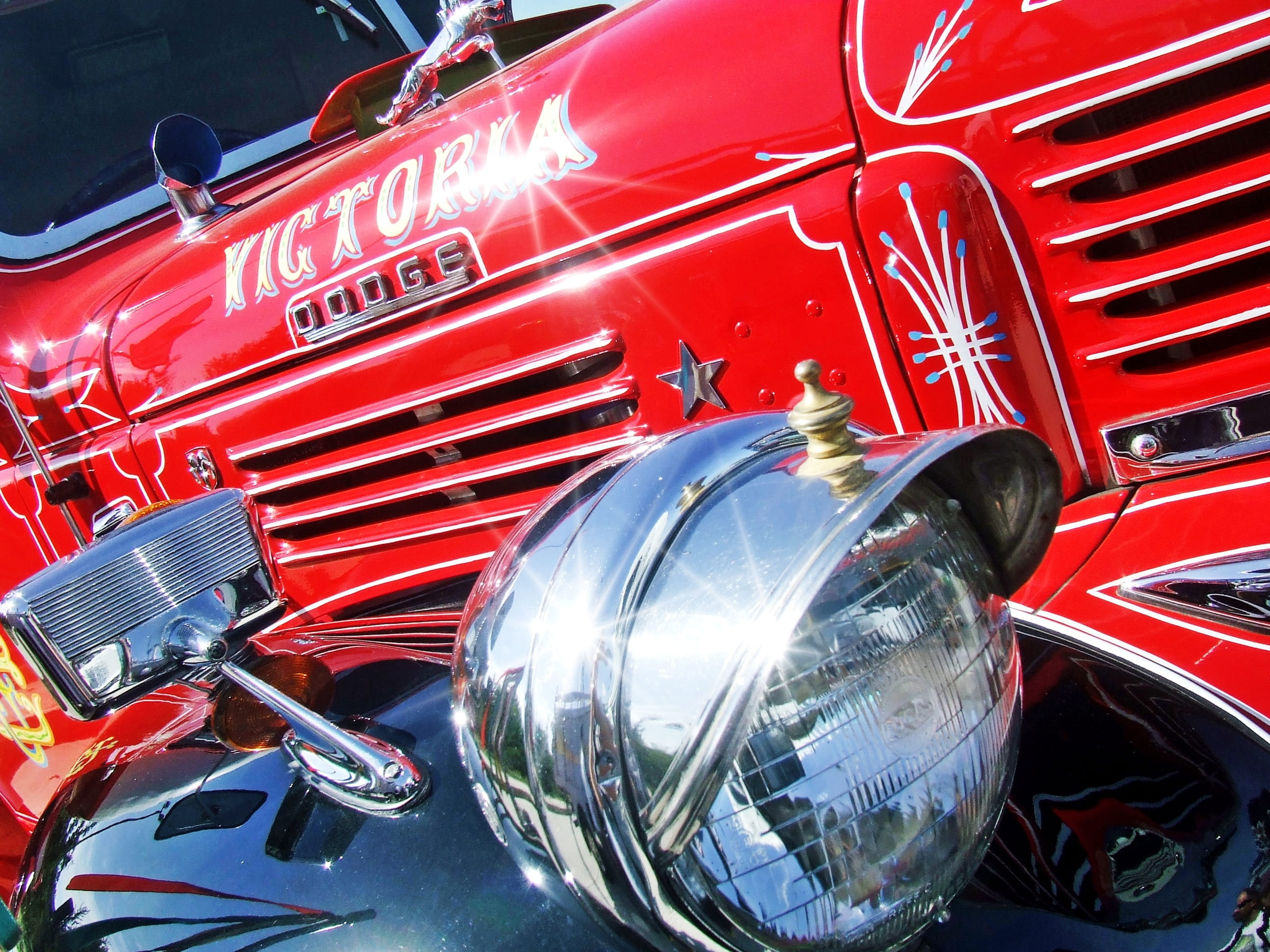 vehicle, motor vehicle, usa, retro styled, industrial, freight, industry, fire engine, road, red, delivery truck, business, big, traffic, Vintage, land vehicle, HD Wallpaper