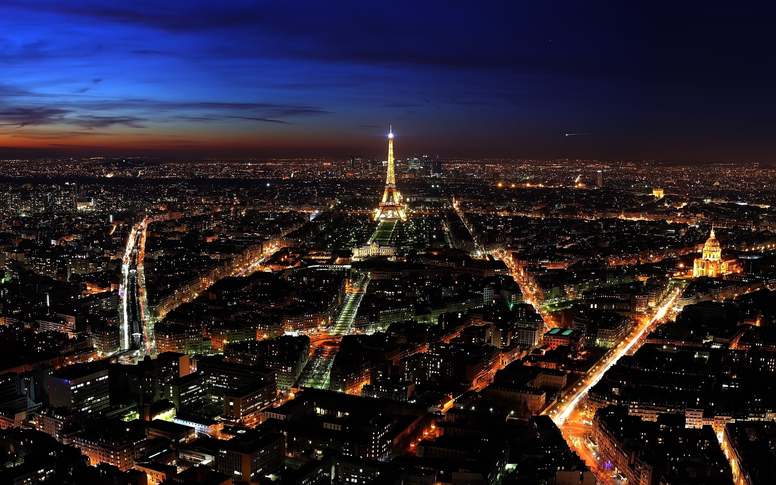 france, nigh, tower, paris, 2K, eiffel, HD Wallpaper