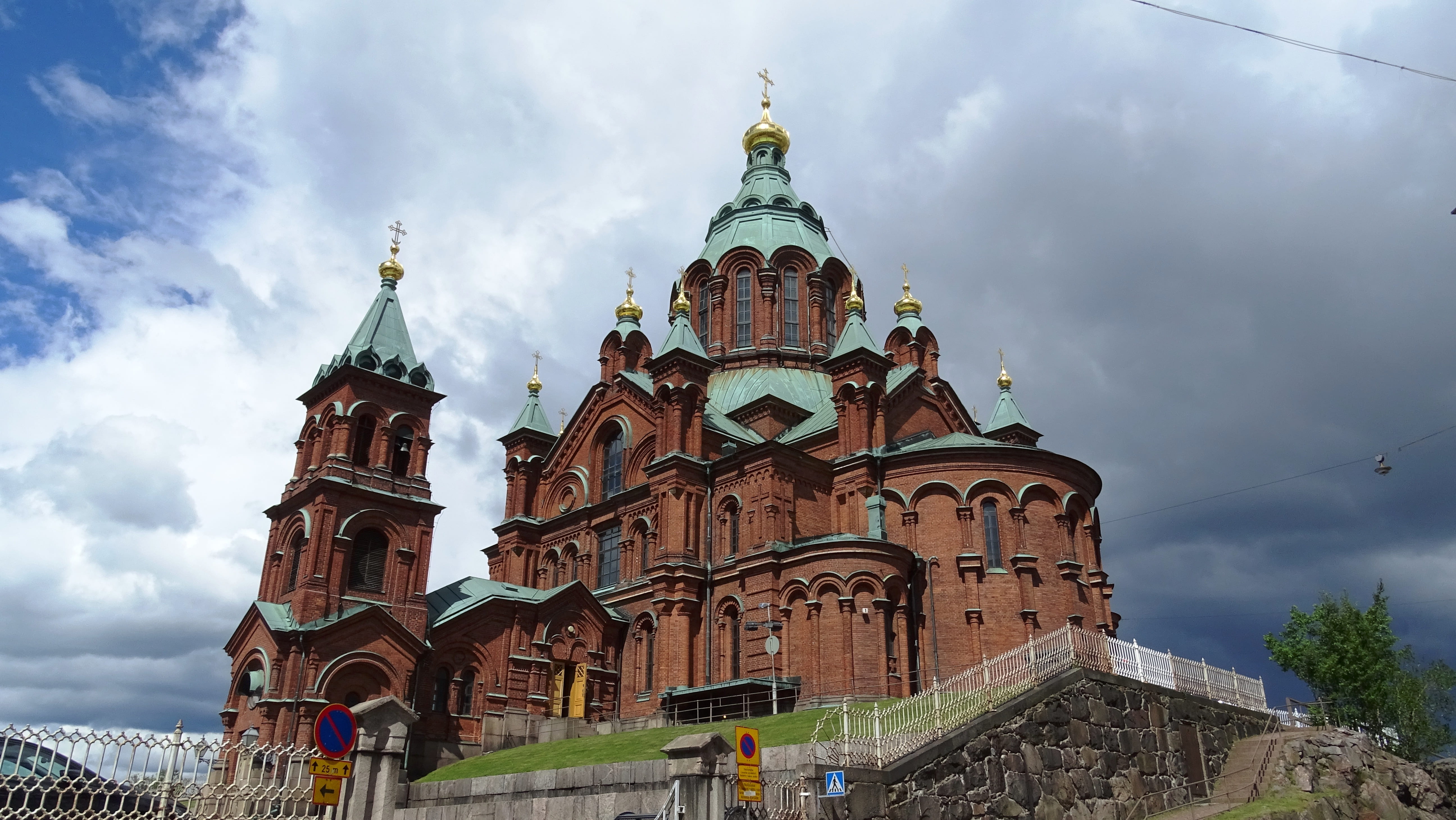 church, finland, scandinavia, sky, tourism, city, outdoors, cathedral, tower, helsinki, travel destinations, uspenski cathedral, low angle view, baltic sea, HD Wallpaper