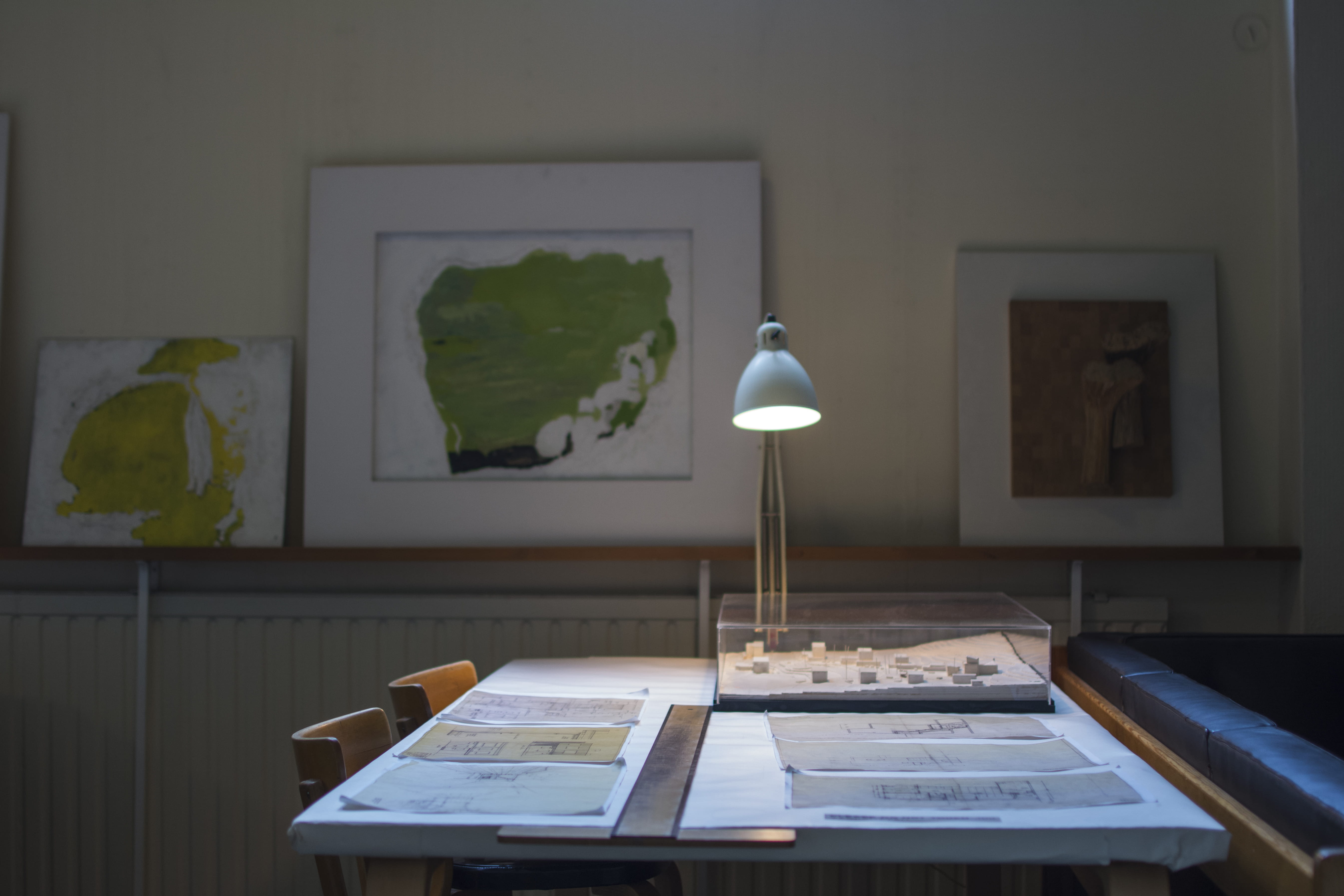 domestic room, book, helsinki, picture frame, finland, desk, home office, home interior, lighting equipment, alvar aalto house, chair, absence, seat, no people, HD Wallpaper