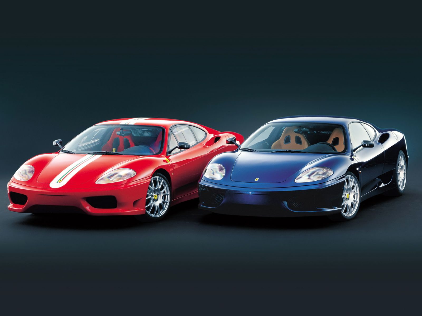 blue, couple, red, cars, 720P, modena, ferrari, HD Wallpaper