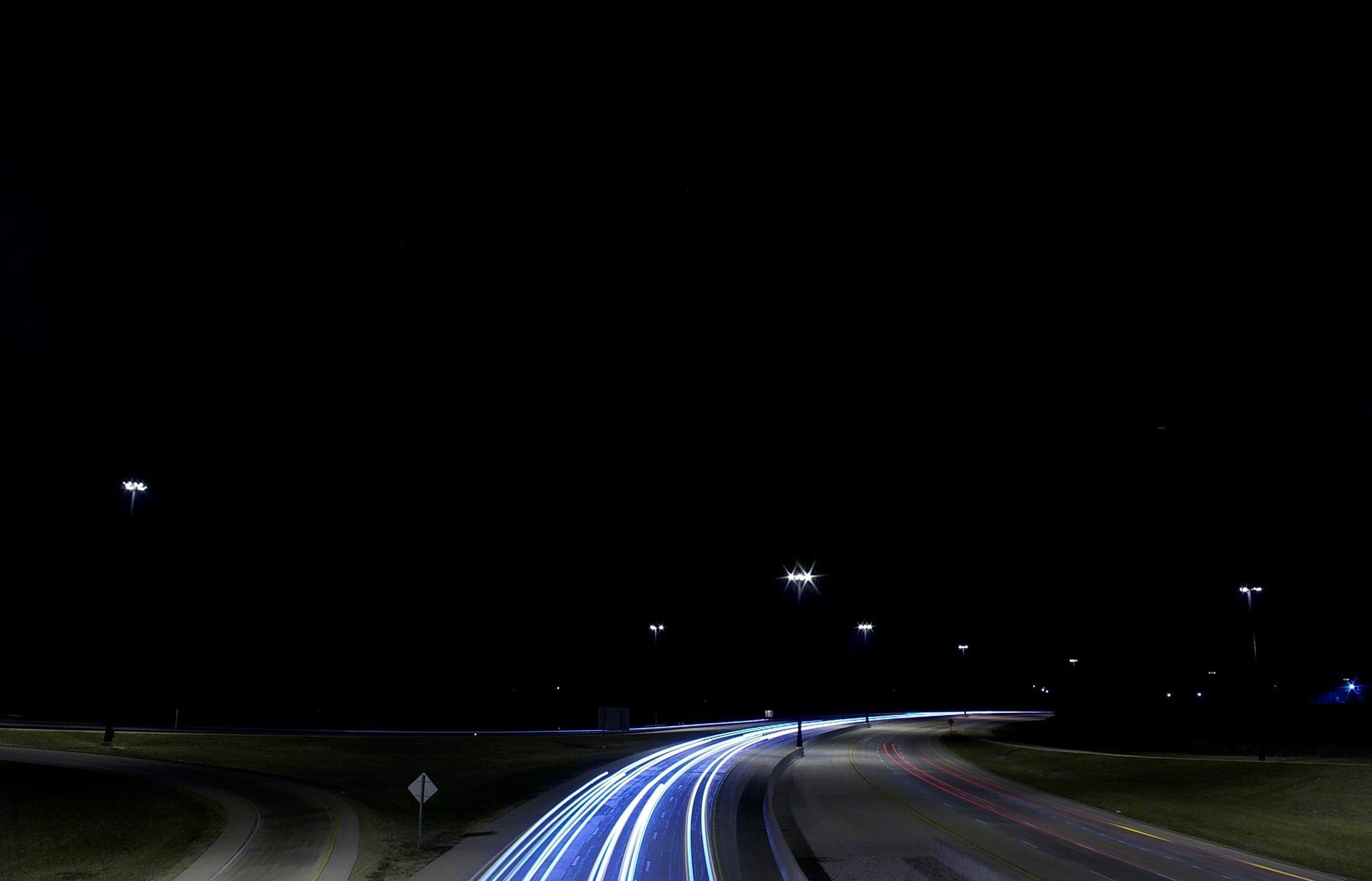the way forward, direction, speed, blurred motion, transportation, glowing, sky, cityscape, concrete, architecture, no people, long exposure, 1080P, motion, HD Wallpaper