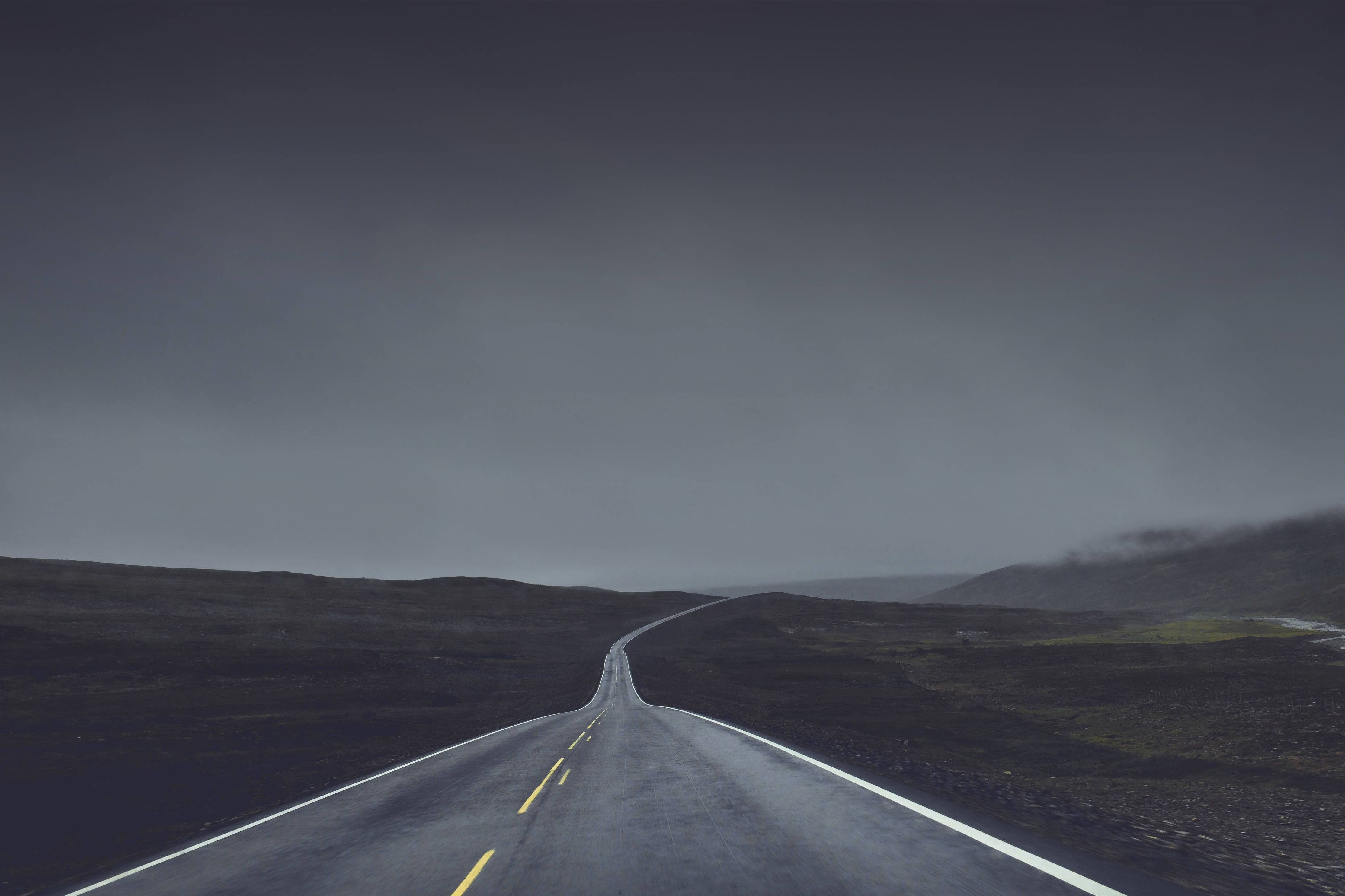 roadway, road, 4K, dark, spooky, street, foggy, HD Wallpaper