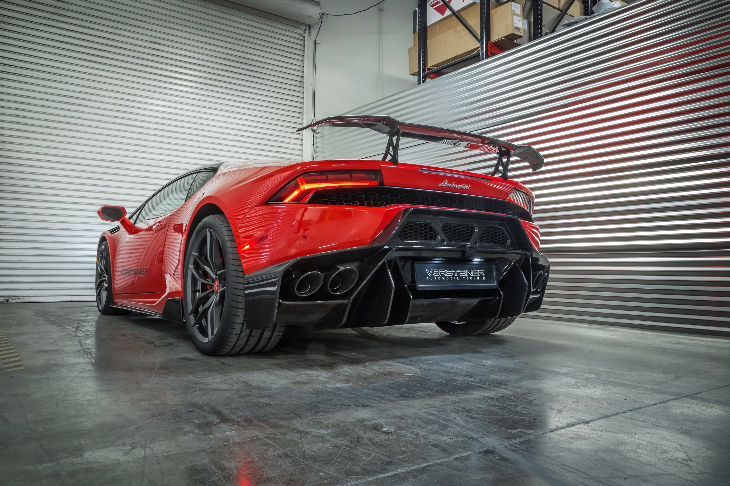 light, Vorsteiner, 2K, Lamborghini, Huracan, red, machine, back, Novara, brake light, HD Wallpaper