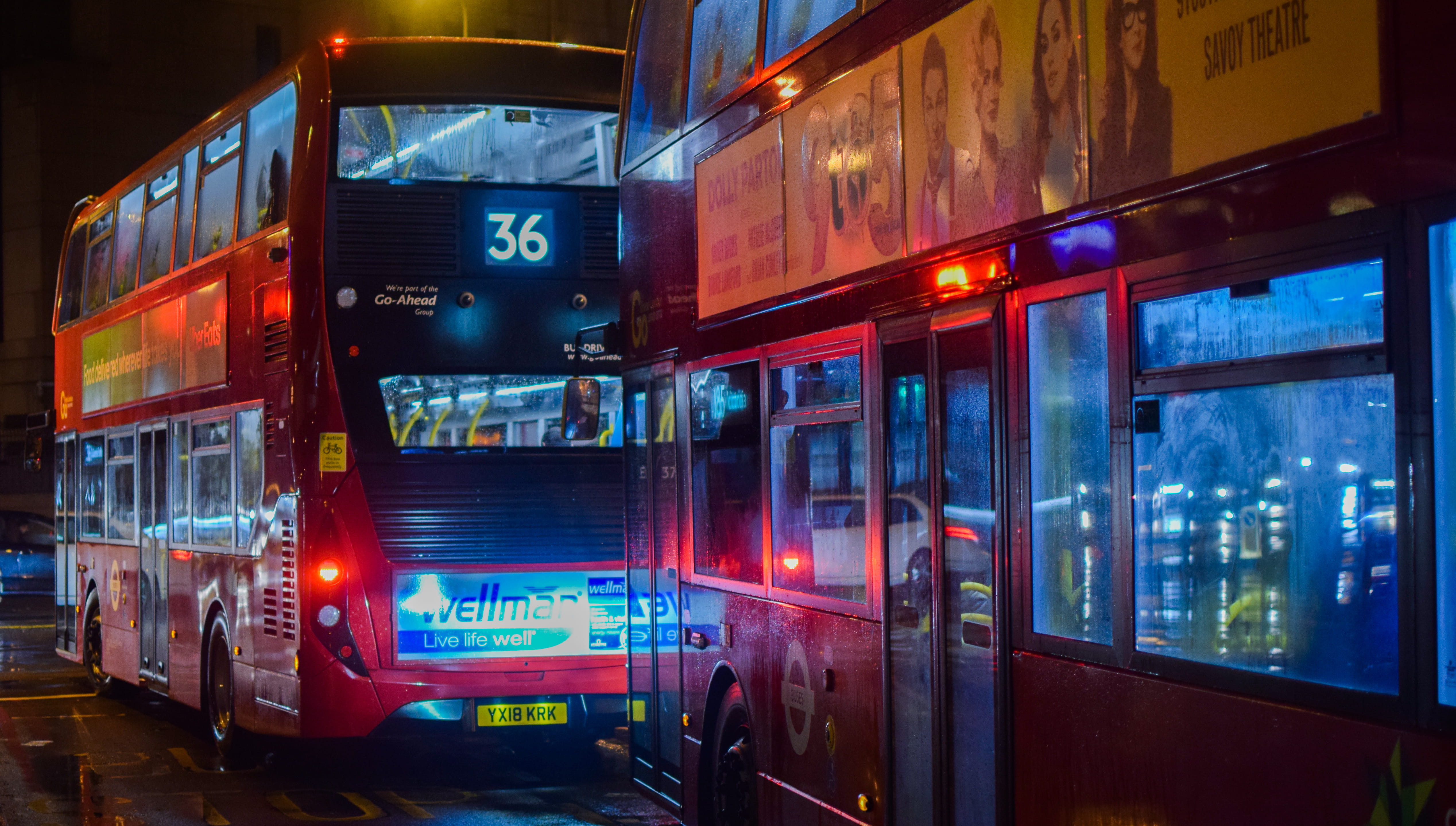 mode of transportation, dusk, buses, bus stop, bus 36, public transportation, building exterior, outdoors, ldn, glass - material, road, no people, bus, HD Wallpaper