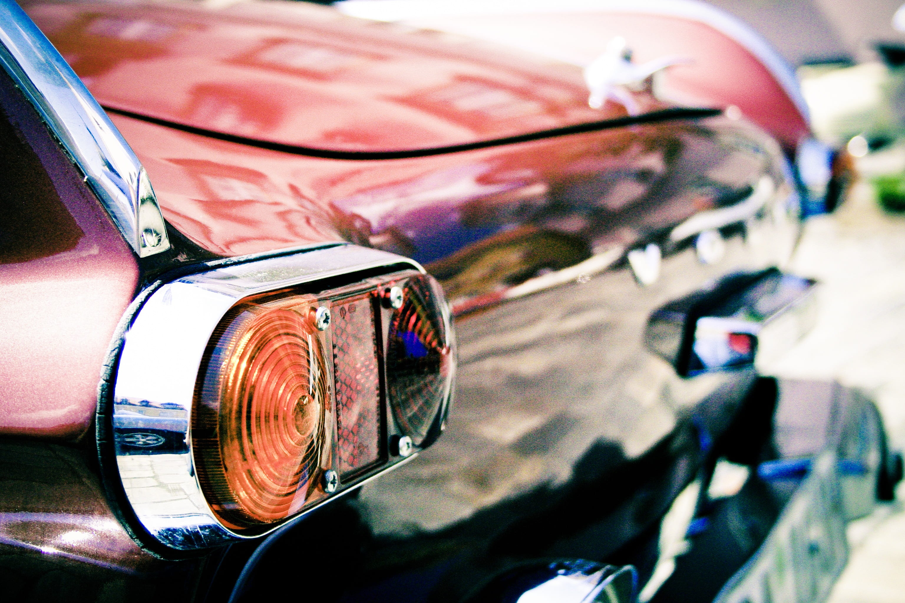 land vehicle, back light, lighting equipment, rarity, headlight, close, vehicle, retro, auto, luxury, red, light, classic, shiny, mode of transportation, HD Wallpaper