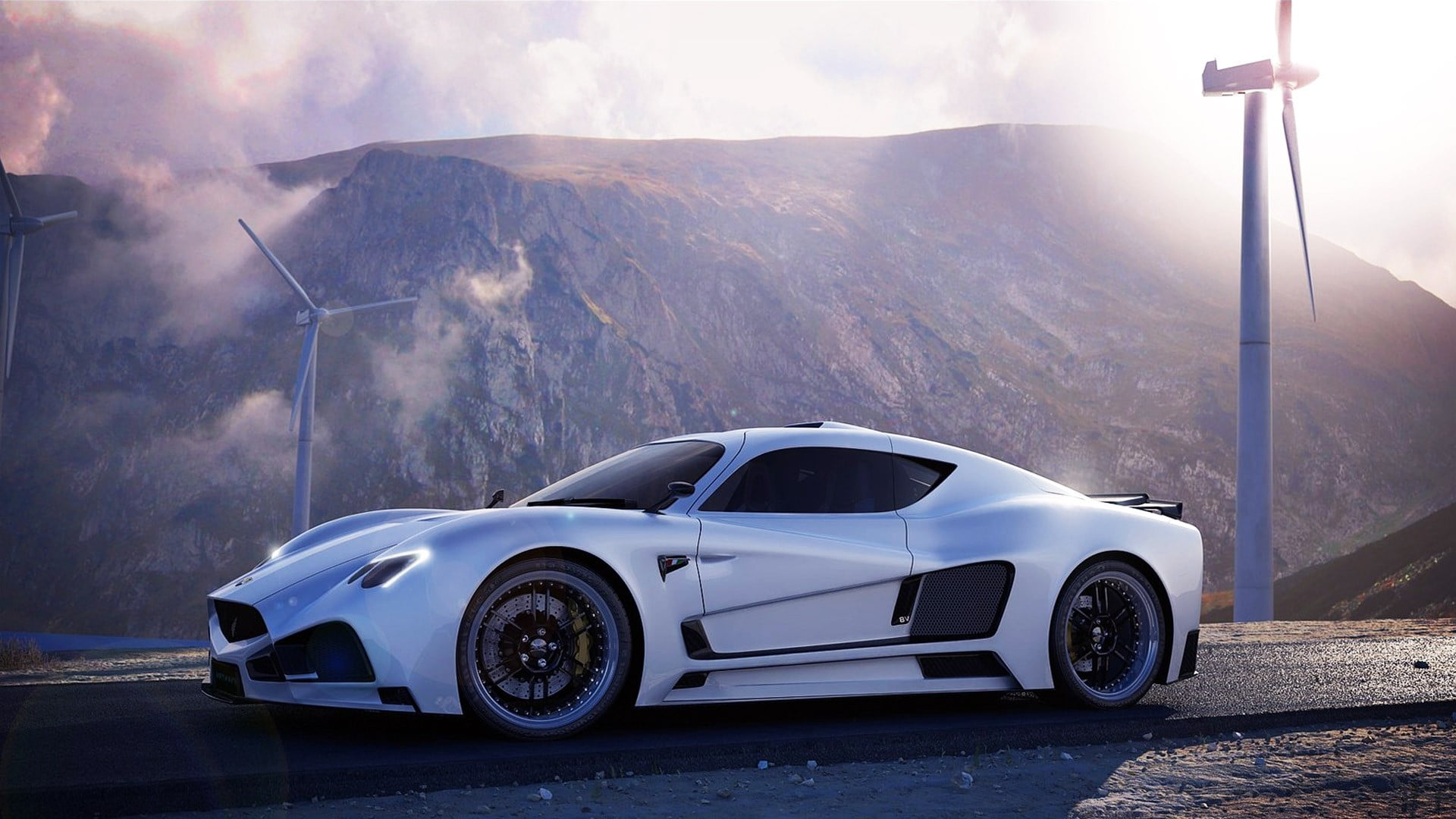 built structure, stationary, car, 1080P, outdoors, fuel and power generation, smoke - physical structure, road, motion, transportation, mountain, mode of transportation, HD Wallpaper