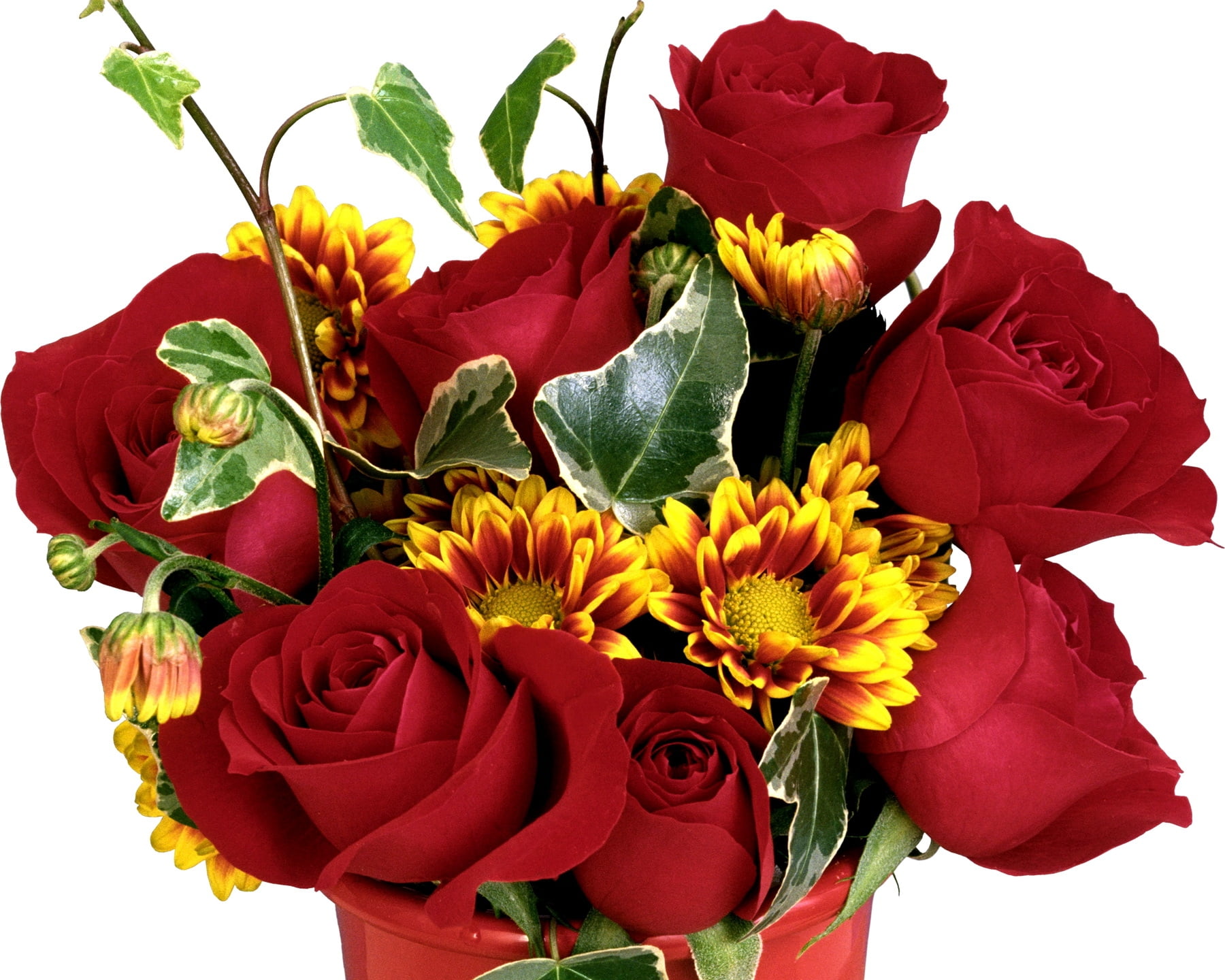bunch of flowers, nature, inflorescence, valentines Day - Holiday, no People, bouquet, romance, isolated, multi Colored, yellow, rose - Flower, chrysanthemum, HD Wallpaper