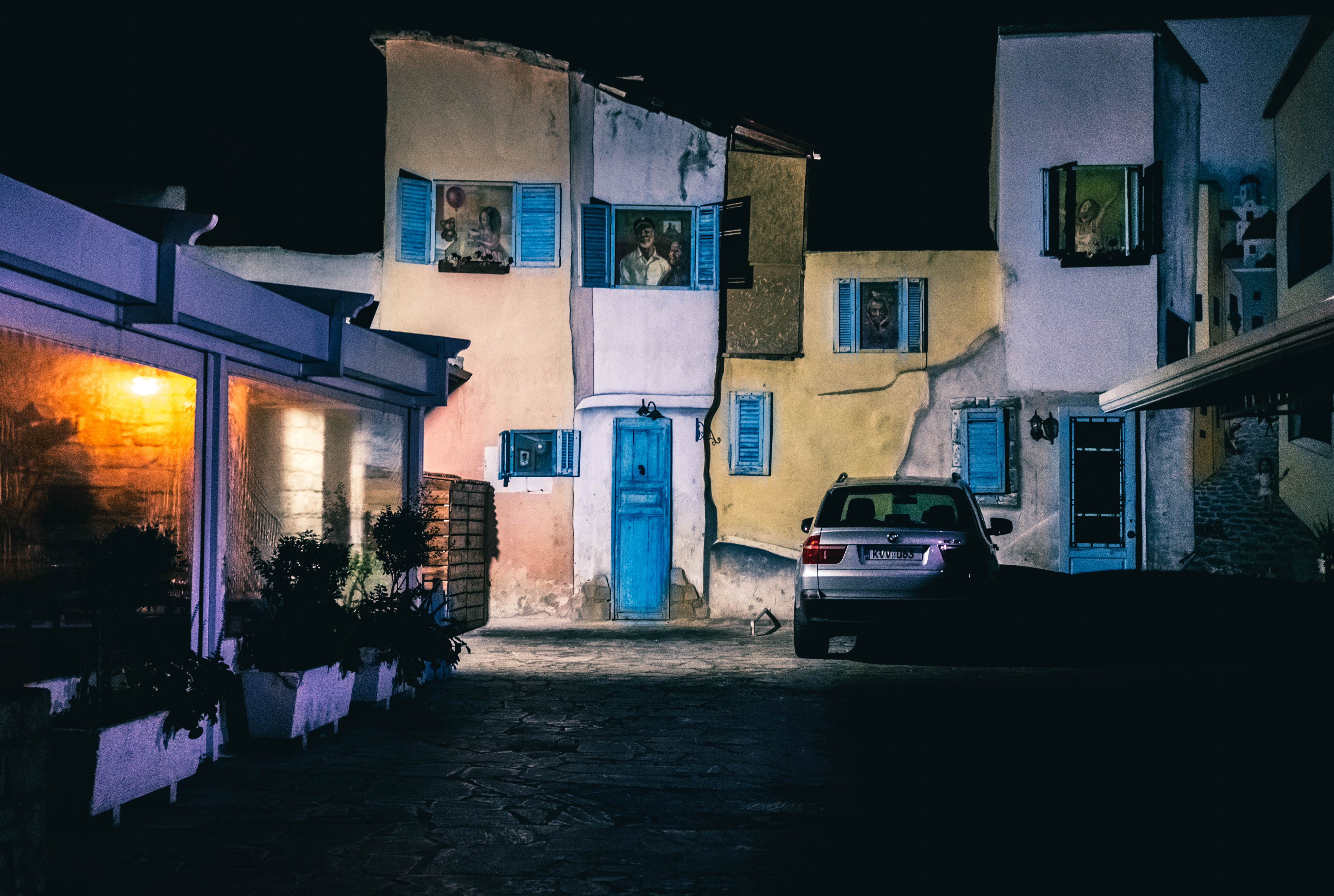mode of transportation, motor vehicle, building, car, ghost, eerie, garage, alley, 5K, built structure, window, door, Nicosia, residential district, parking, HD Wallpaper