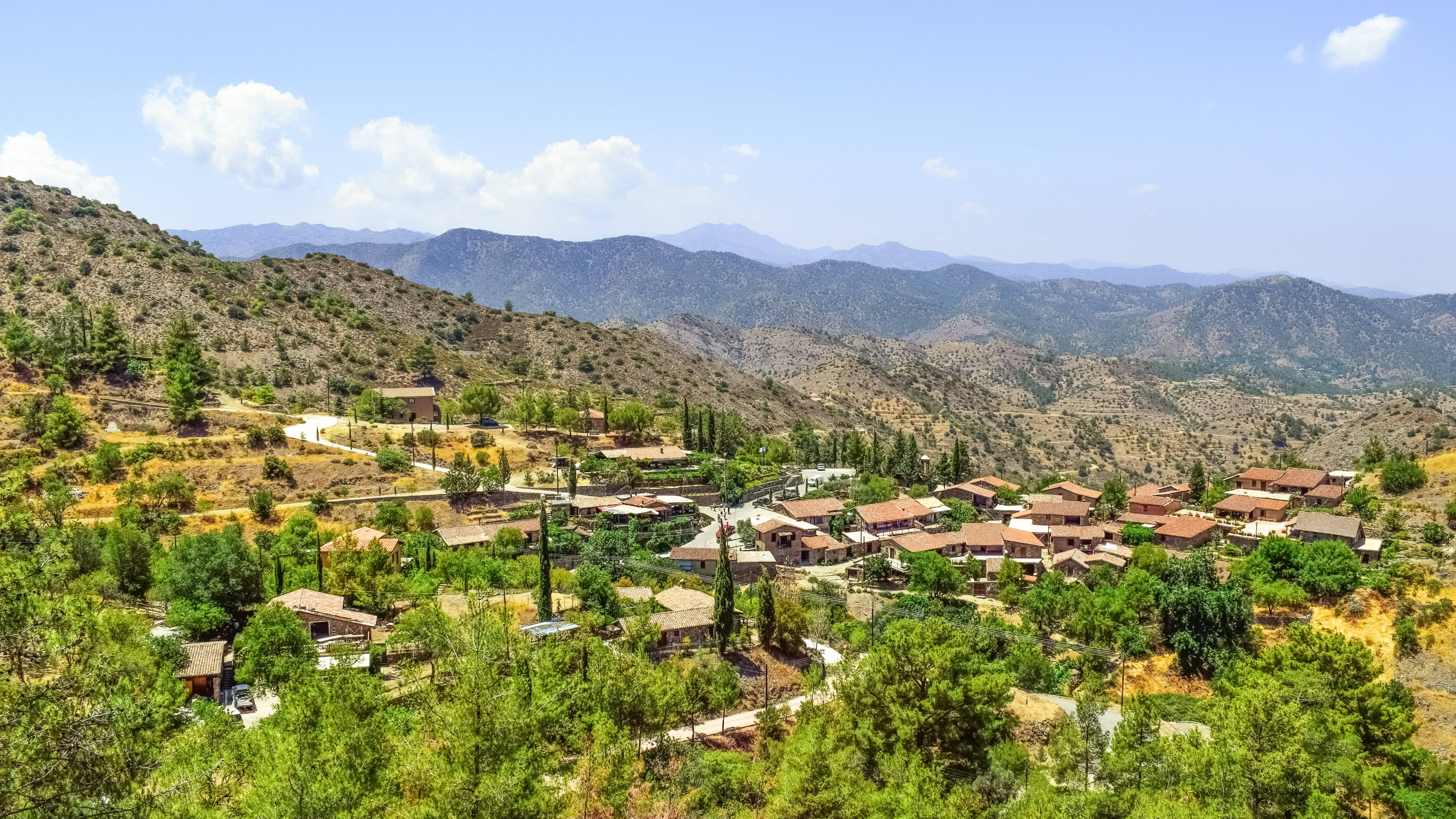 mediterranean, countryside, cyprus, sky, mountain range, plant, ancient civilization, residential district, nicosia district, world heritage, agriculture, HD Wallpaper
