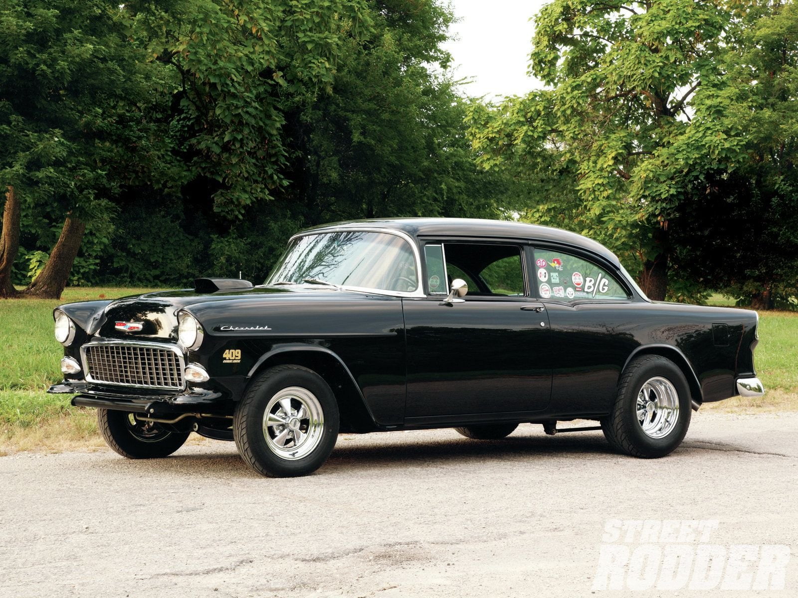 gasser, 1955, sedan, 720P, two, street, dragster, 210, usa, chevrolet, hot, drag, door, HD Wallpaper