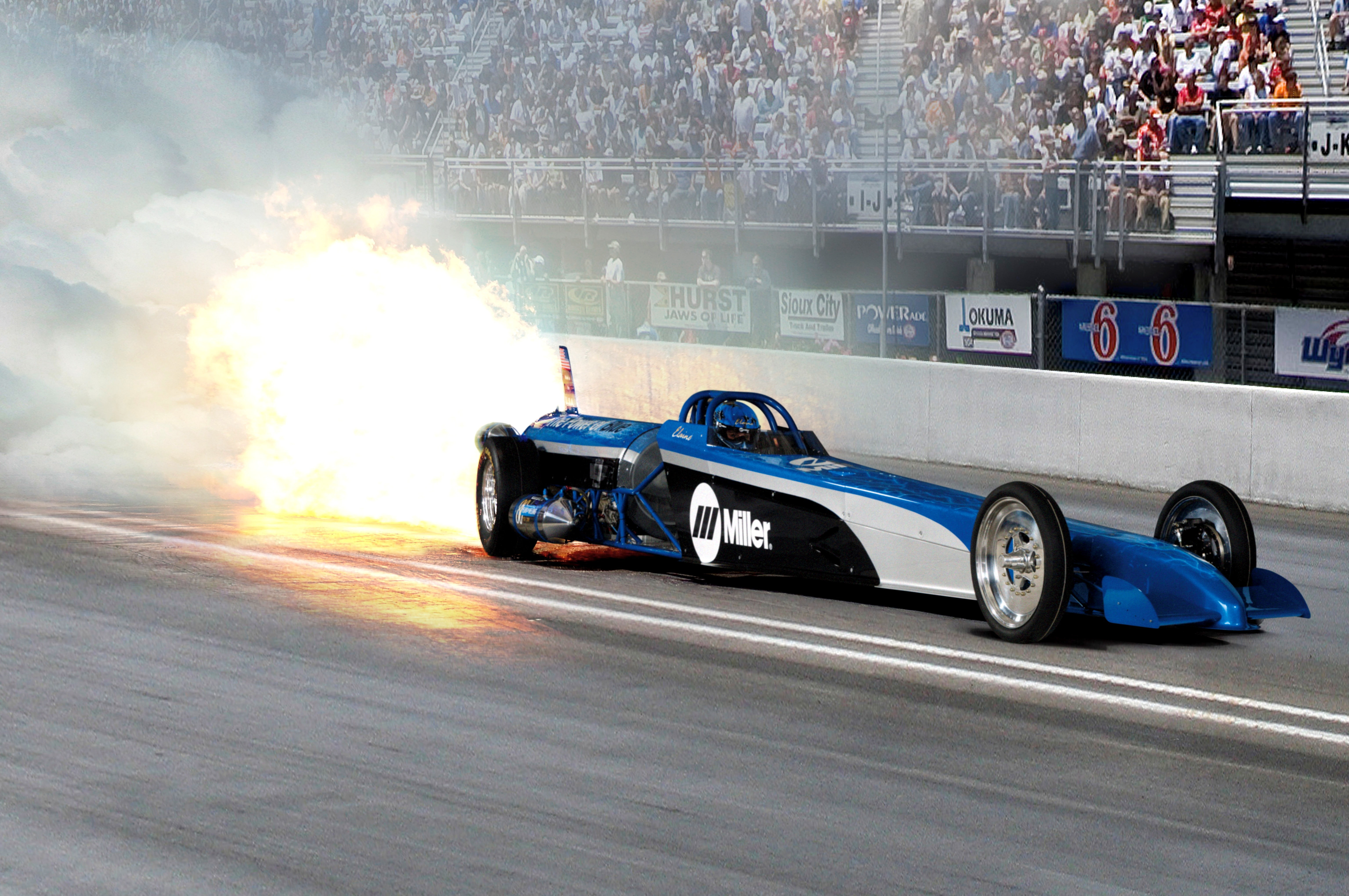 racing, race, 5K, special, the fast and the furious, car, Miller Jet Dragster, fire, track, HD Wallpaper