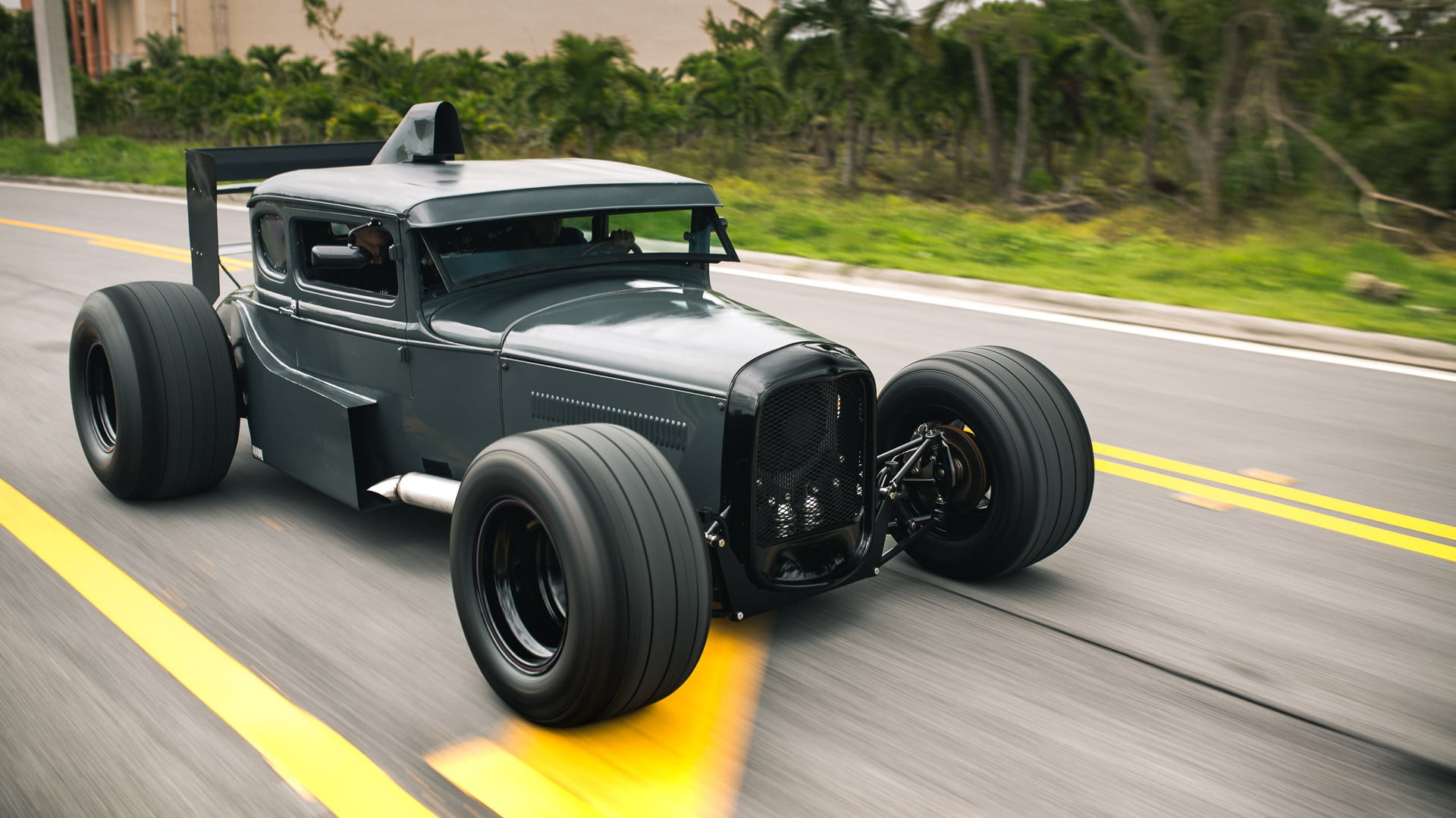 1080P, Ford Dragster, Ford, vehicle, black cars, HD Wallpaper