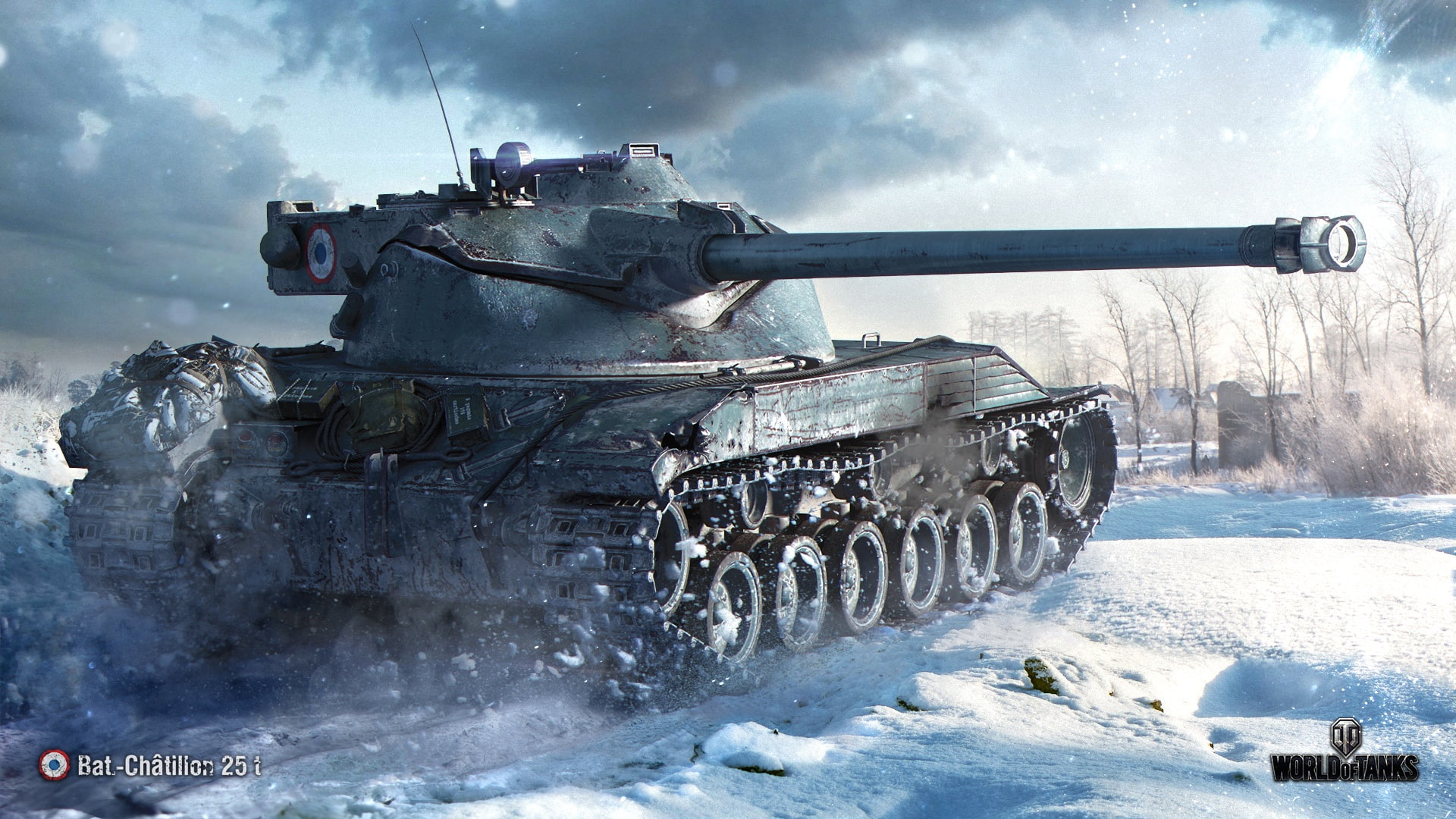 French, winter, snow, 1080P, WOT, average, tank, World of Tanks, Bat.-Châtillon 25 t, HD Wallpaper