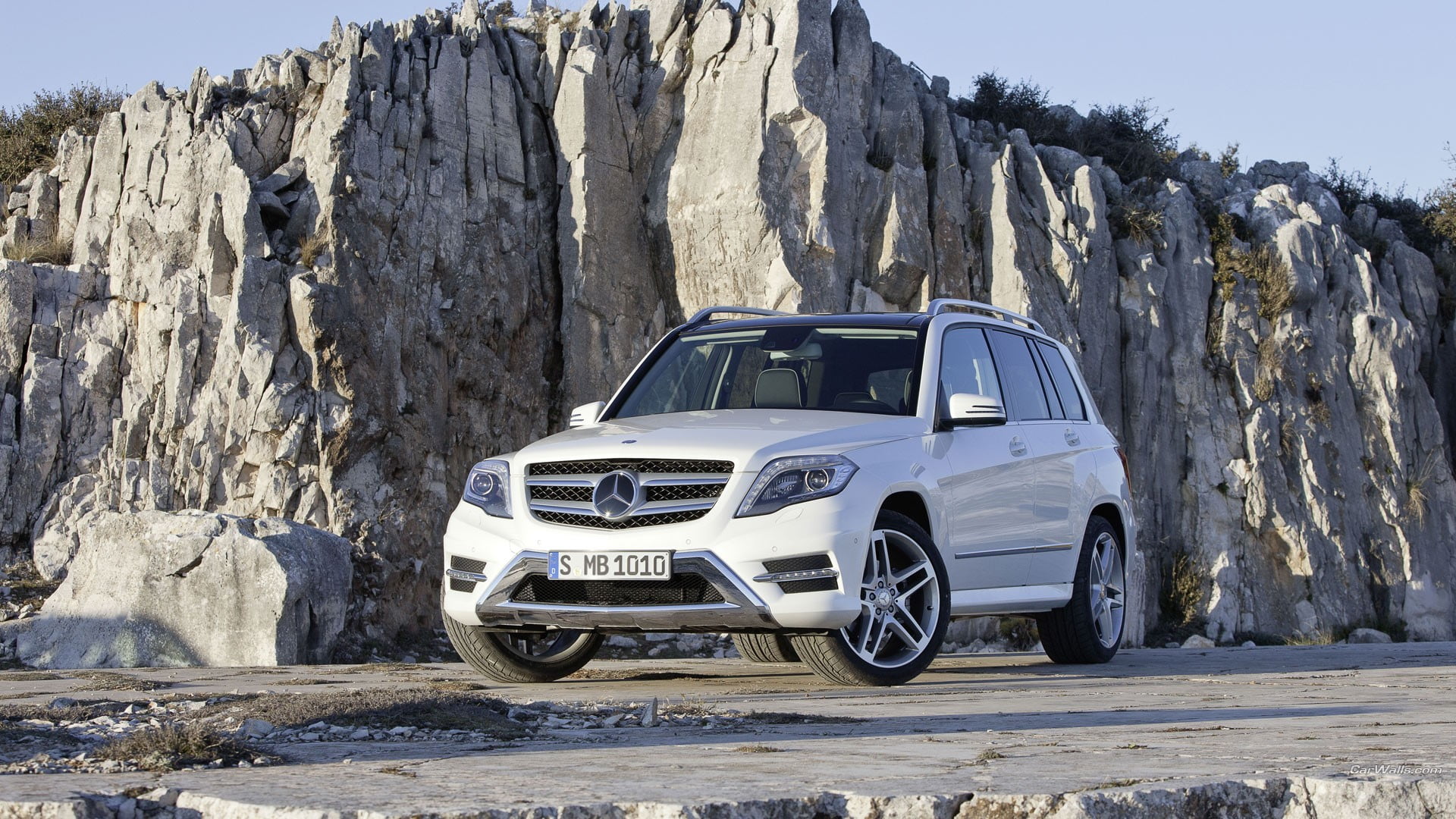 eroded, mercedes, outdoors, nature, car, solid, land, suv, rocky mountains, Mercedes GLK, formation, no people, land vehicle, 1080P, rock, physical geography, HD Wallpaper
