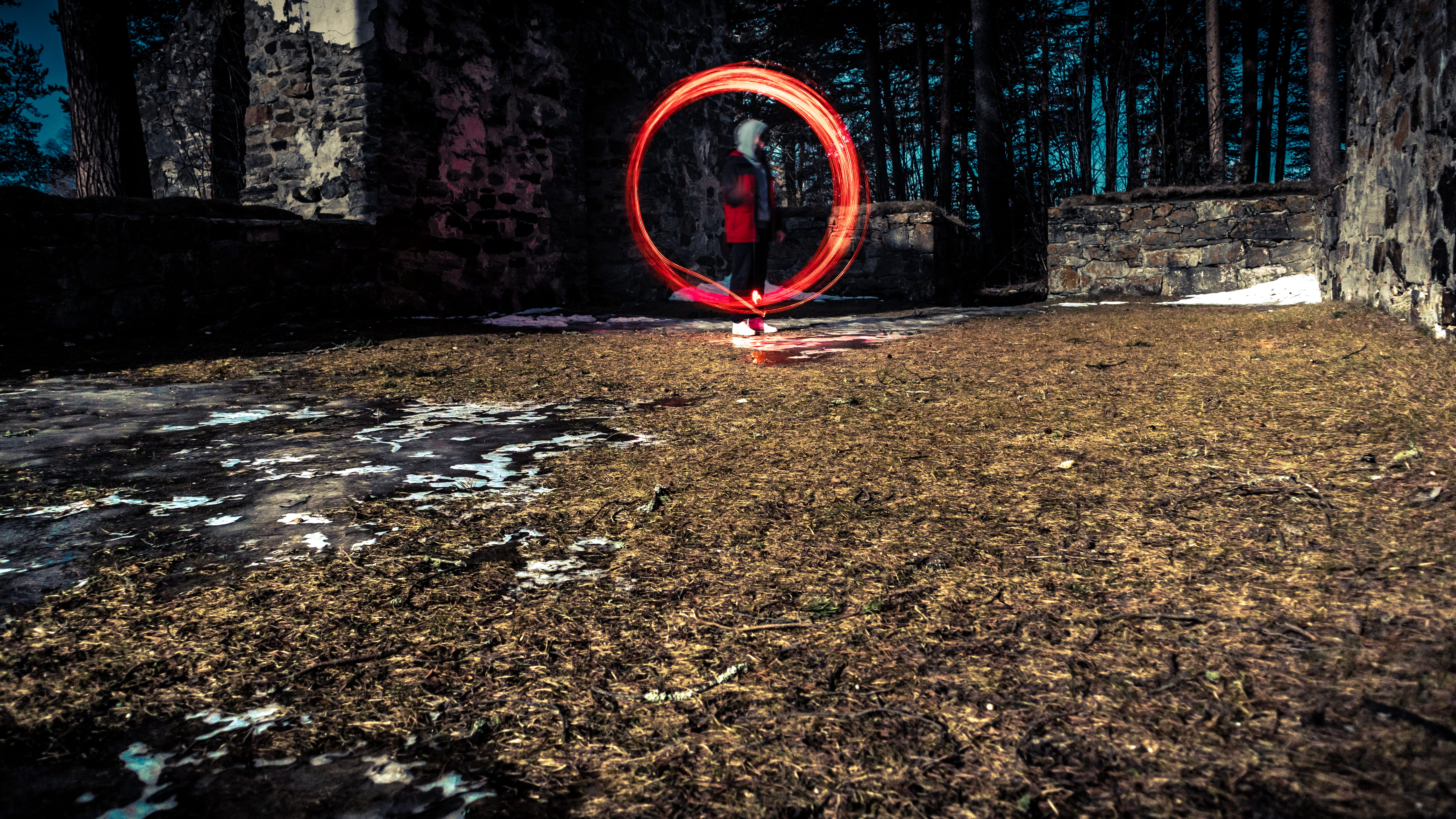 machine, architecture, illuminated, land, wire wool, toy, circus, ruins, heat - temperature, ground, no people, red, geometric shape, camping, frisbee, HD Wallpaper