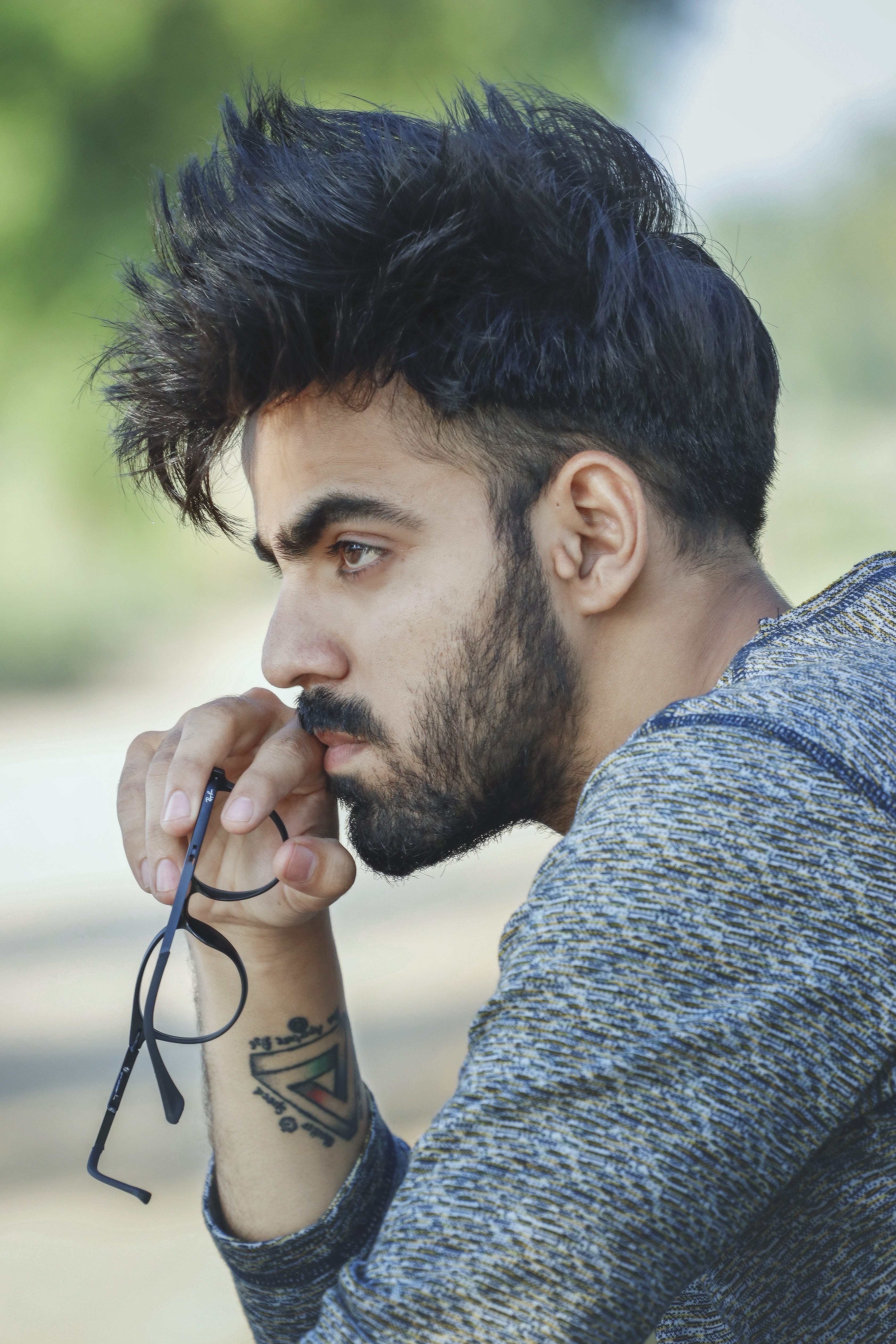 positive, male, beard, smart, leisure activity, 5K, real people, black hair, one person, only men, model, eye, lifestyle, person, adult, casual clothing, Phone HD Wallpaper