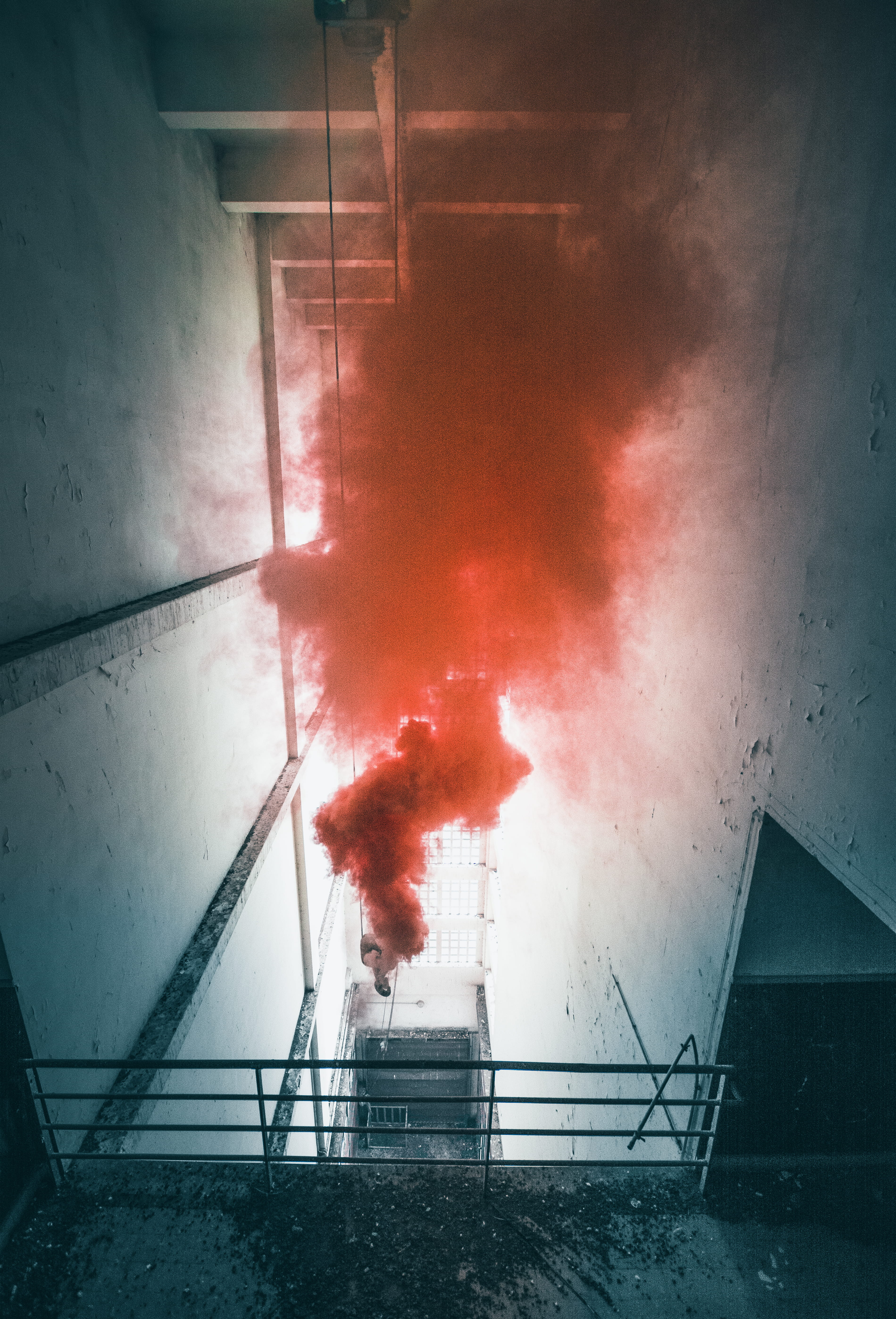 industry, smokes, street, red, metal, no people, angle, visual, city, urbex, sprays, view, man, smoke, heat - temperature, 5K, inside, factory, smoke bomb, Phone HD Wallpaper