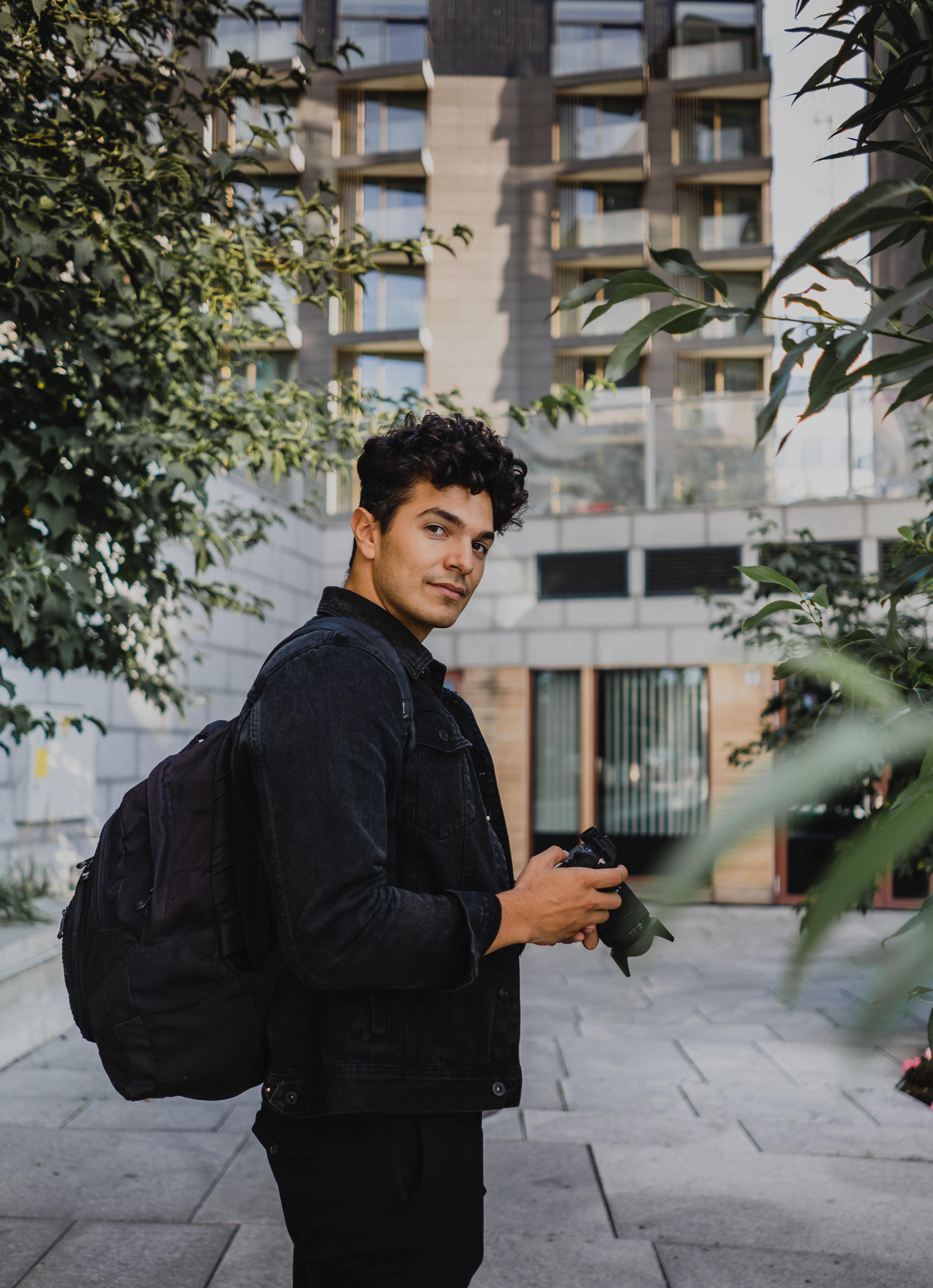 social Networking, looking, portrait, outdoors, communication, downtown District, one Young Man Only, photographer, smart Phone, leaves, waist Up, caucasian Ethnicity, Phone HD Wallpaper