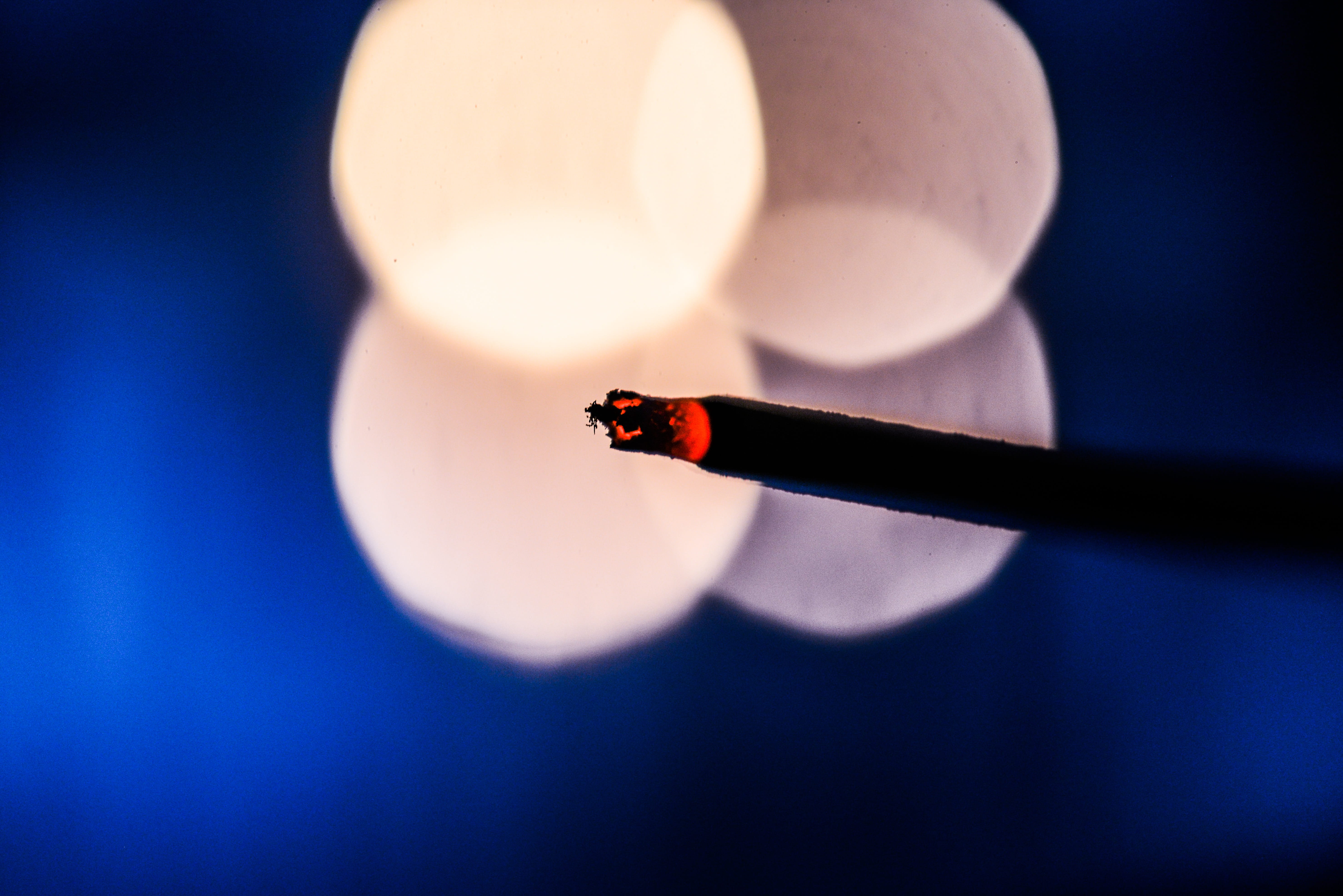 stick, no people, indoors, nature, spirituality, incense, fire, light, glow, lighting equipment, red, colored background, blue, accuracy, buddhism, smell, HD Wallpaper