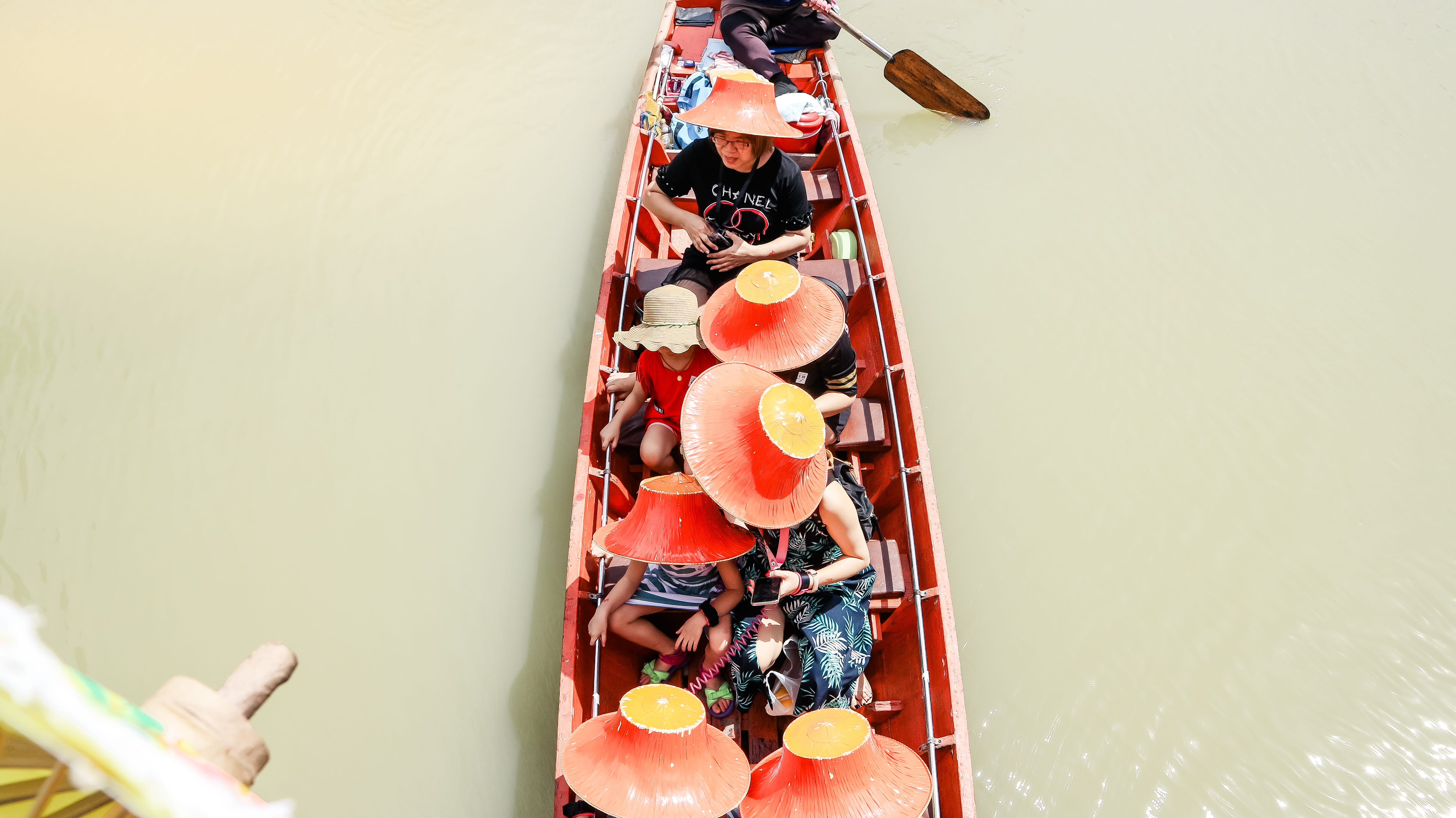 Pattaya Floating Market, multi colored, day, nature, outdoors, leisure activity, watercraft, adult, human body part, 5K, boat, lifestyles, men, women, HD Wallpaper