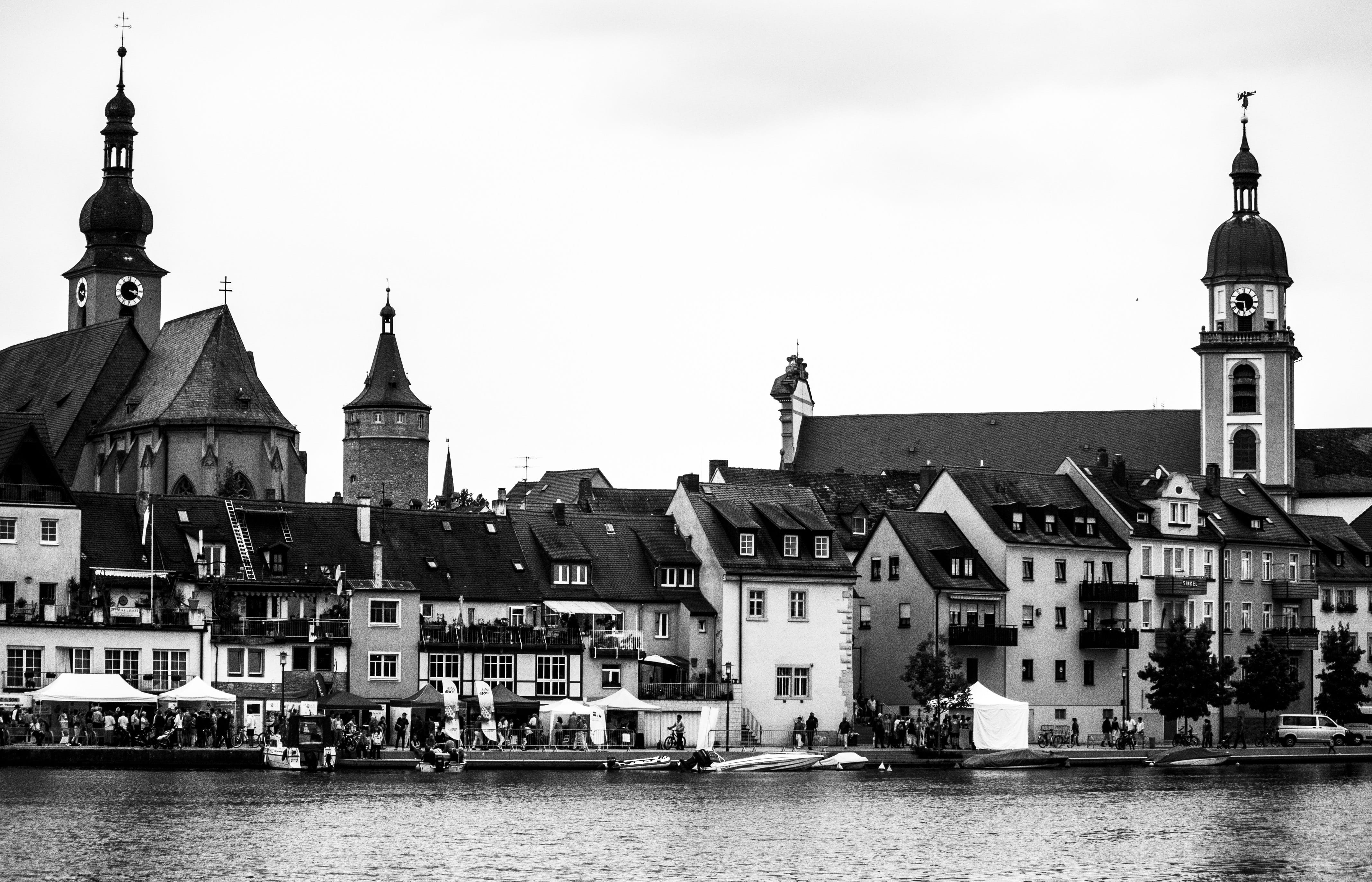 travel destinations, waters, kitzingen, place of worship, architecture, waterfront, spirituality, on the water, built structure, kitzingen am main, travel, HD Wallpaper