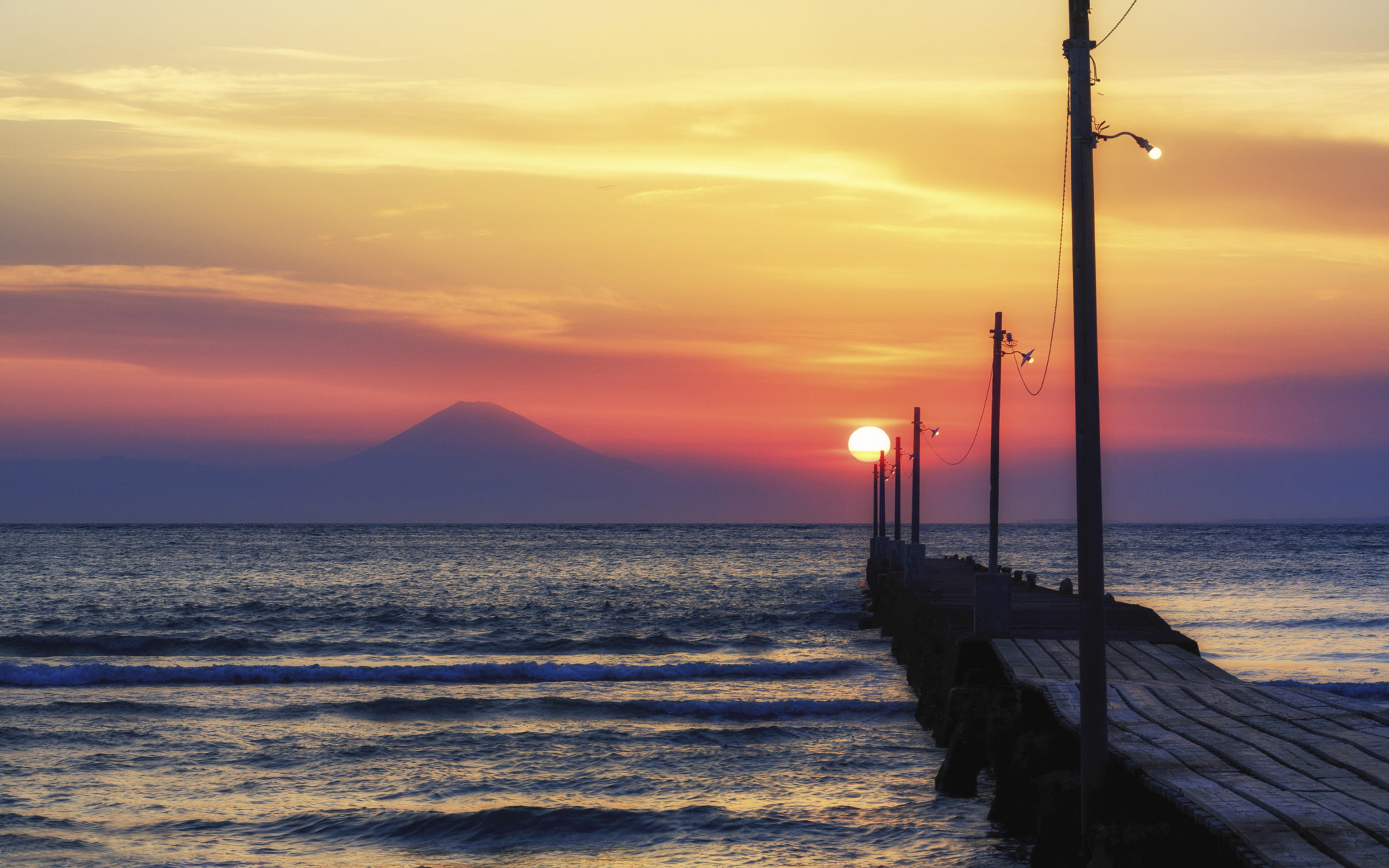 mobile, street light, tranquility, sun, sky, idyllic, mountain, japan, beach, no people, outdoors, laptops, hd, coast, non-urban scene, phones, chiba, nature, HD Wallpaper