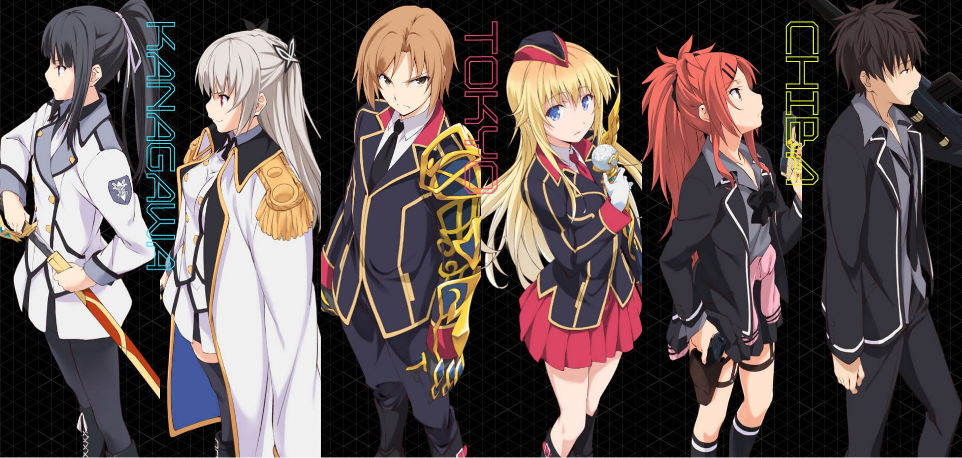 Rindō Hotaru, anime boys, Suzaku Ichiya, 720P, Chigusa Kasumi, Tenkawa Maihime, Chigusa Asuha, Utara Kanaria, anime girls, Qualidea Code, HD Wallpaper