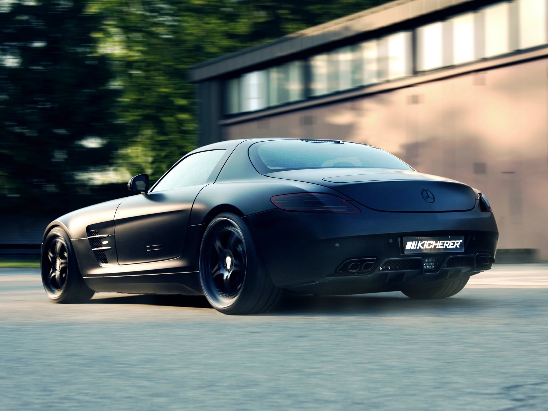 day, Tuning, SLS, Back, coupe, wheel, Supercharged GT, Beautiful, silver colored, land vehicle, transportation, 2012, sports car, Matt, shiny, HD Wallpaper