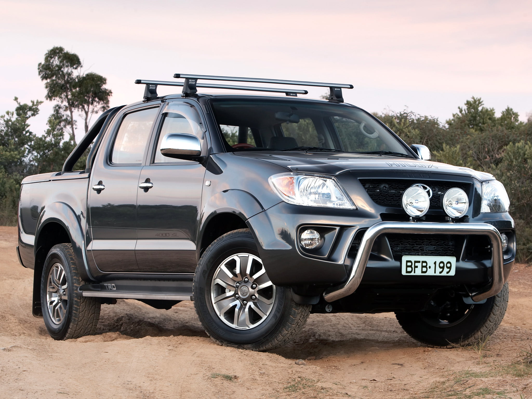 outdoors, day, mode of transportation, stationary, transportation, Toyota, Car, tree, vintage car, sky, black, tire, land vehicle, Trd, land, HD Wallpaper