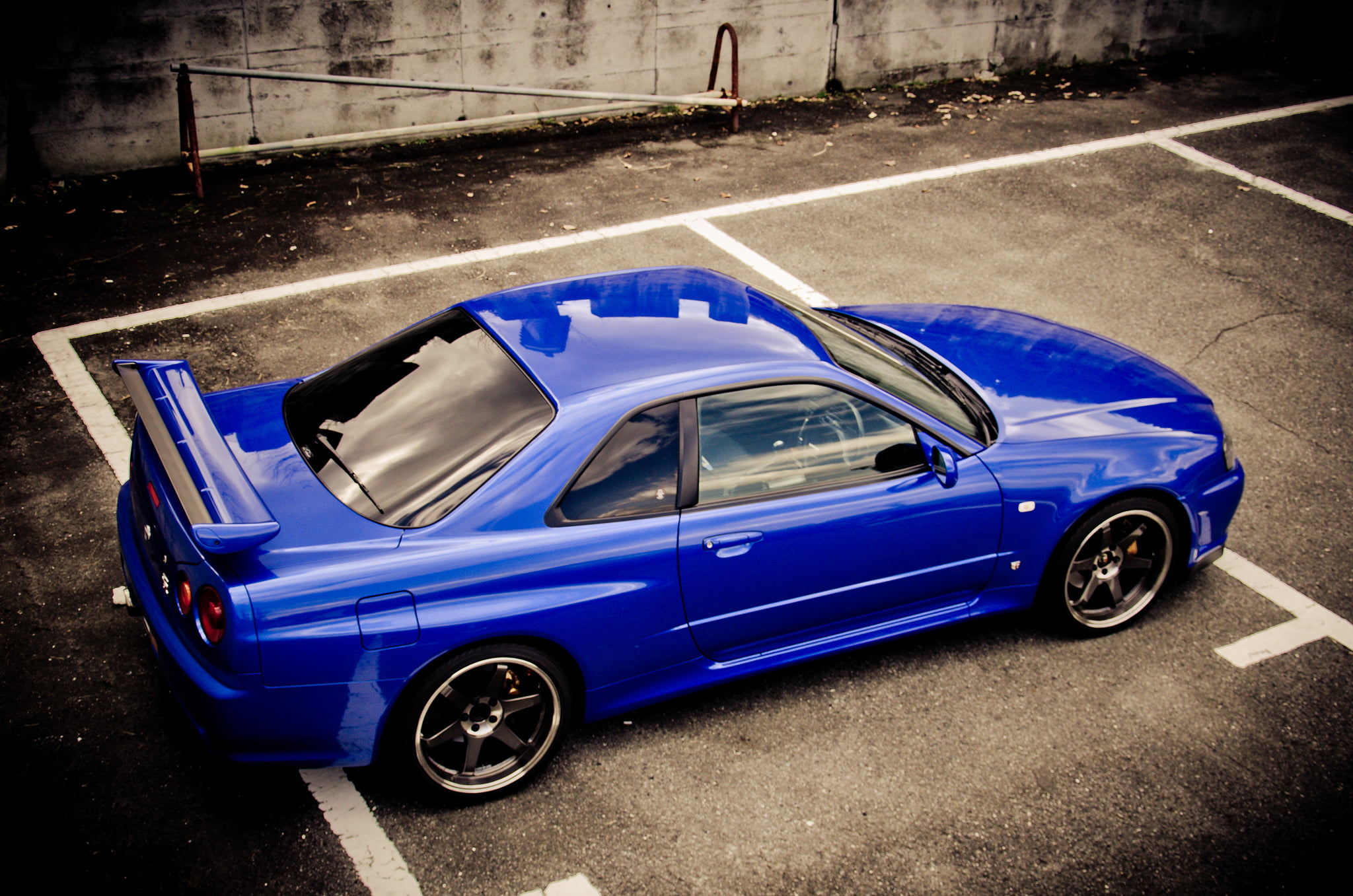 coupe, day, shiny, blue, side View, on the move, germany, mode of Transport, 1080P, sign, stationary, r34, engine, urban Scene, gt-r, no People, speed, HD Wallpaper