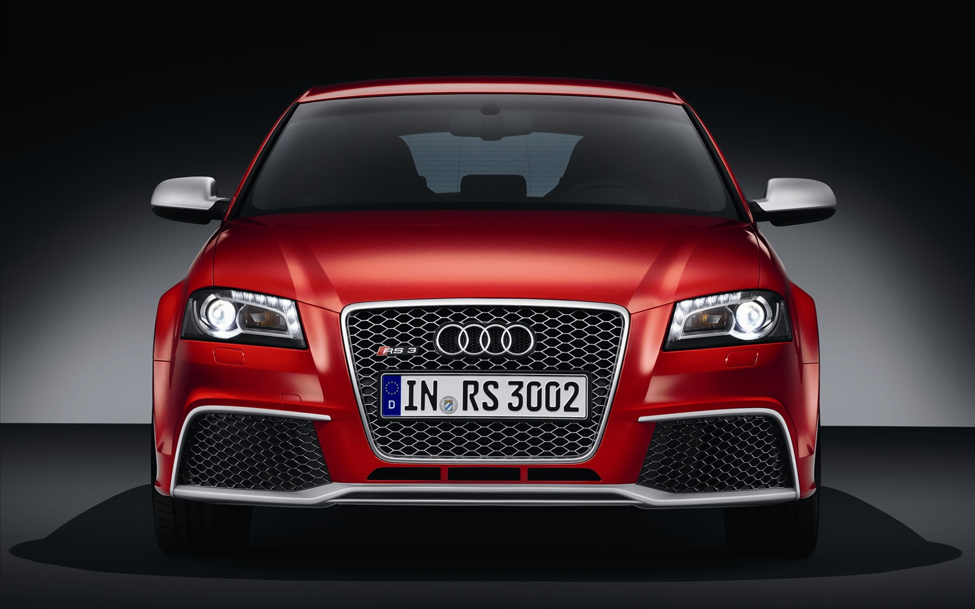 front, view, 1080P, front view, automobile, audi rs3, red car, audi, red, rs, car, HD Wallpaper