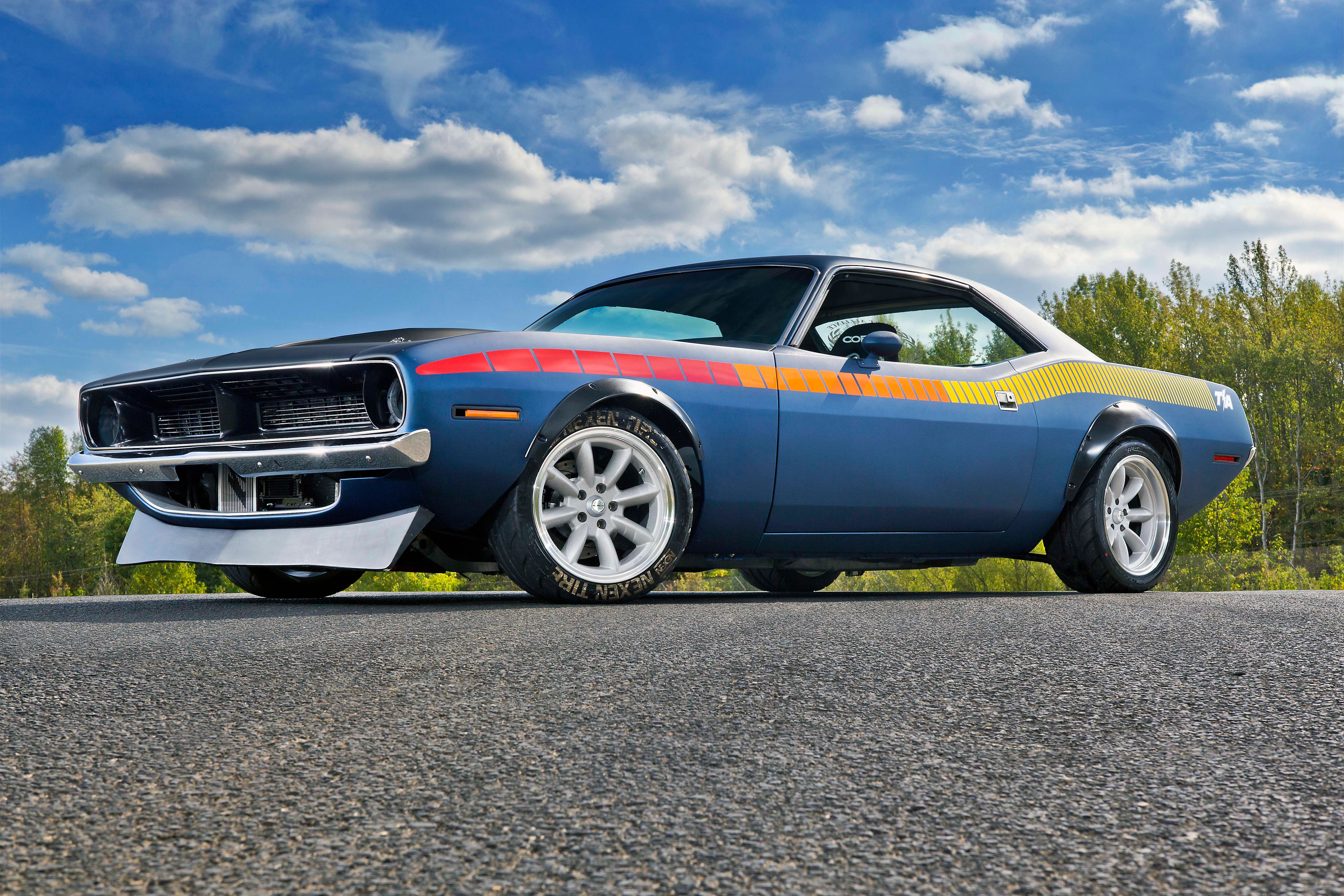 hotrod, streetrod, barracuda, cuda, drift, vehicle, hot, 4K, plymouth, mopar, auto, muscle, car, custom, 1972, automobile, rod, HD Wallpaper