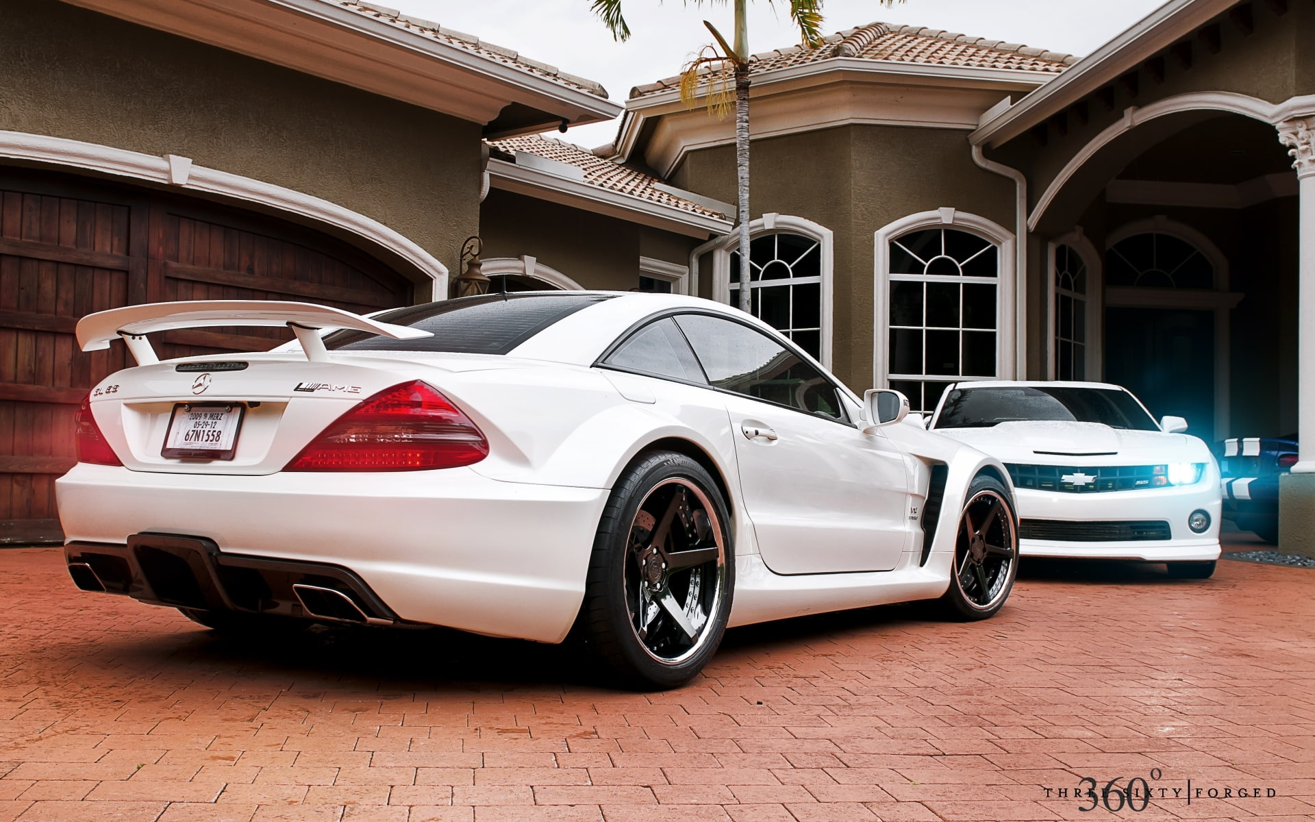 house, mode of Transport, sedan, stationary, vintage car, no People, retro styled, Mercedes, luxury, SL65, modern, outdoors, mode of transportation, red, HD Wallpaper