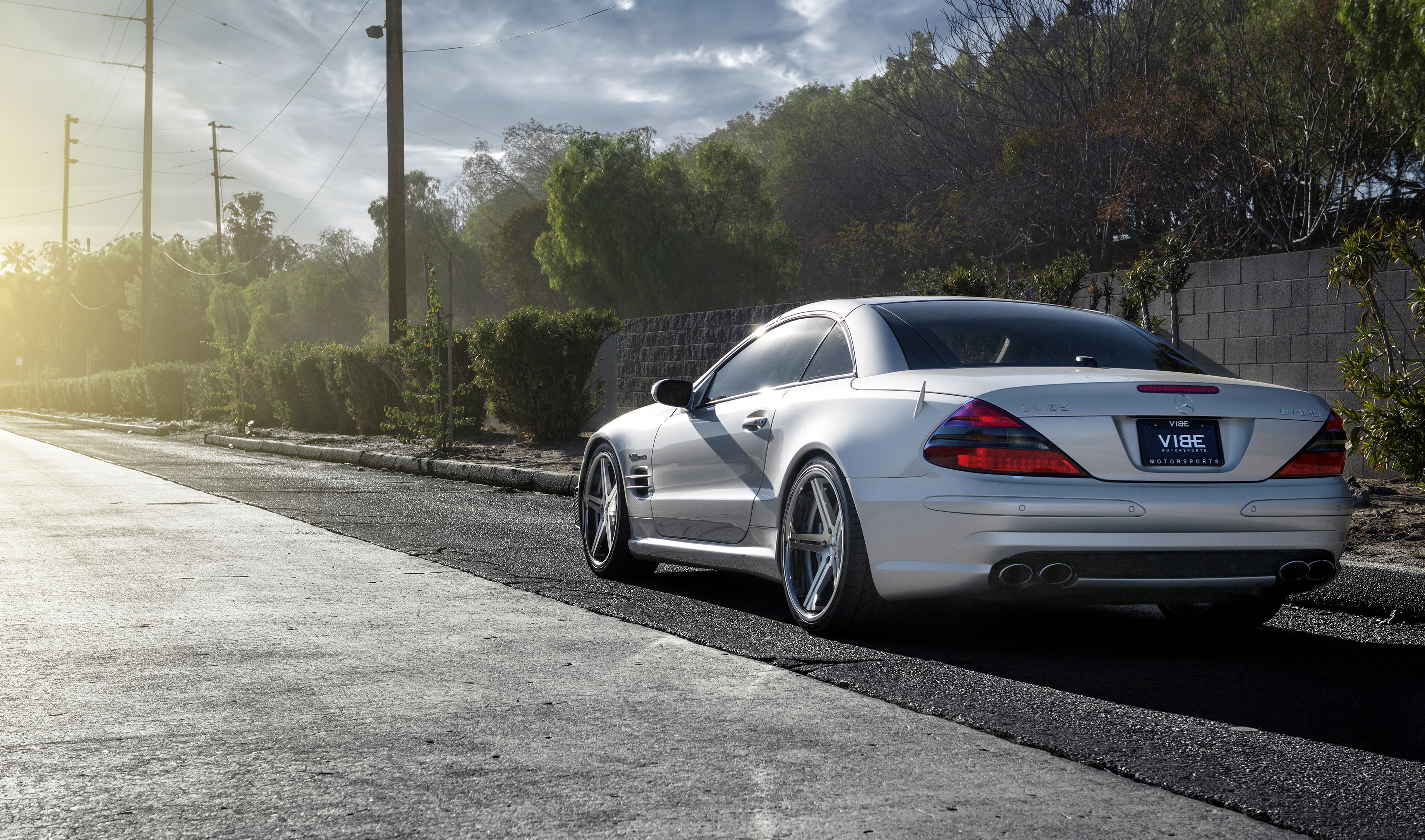 SL65, Mercedes, 2K, silver, metellik, wheels, Benz, HD Wallpaper