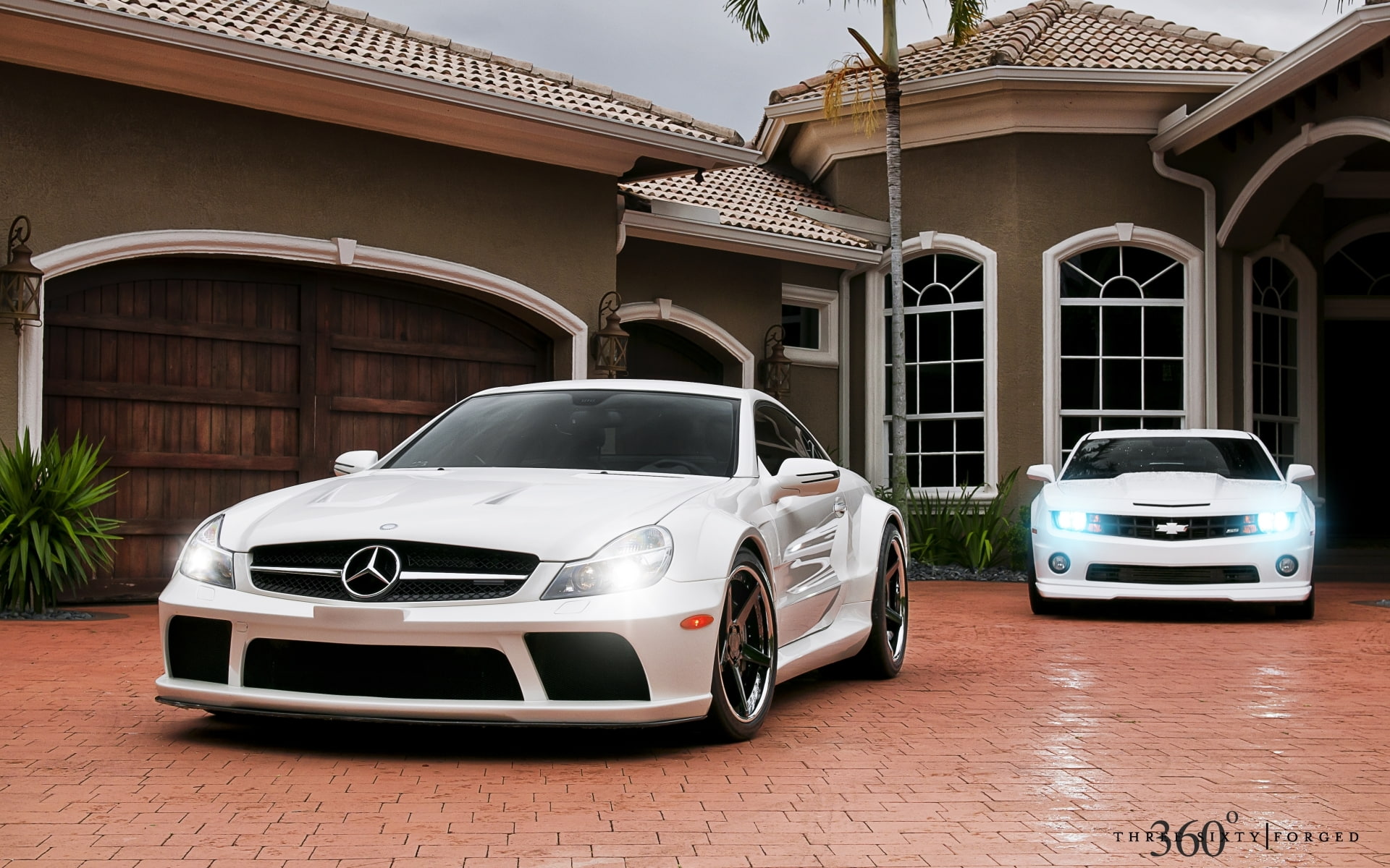 AMG, 360, building exterior, and, outdoors, no people, 1080P, city, сл65, car, garage, the front, parking, white, building, Chevrolet, transportation, HD Wallpaper