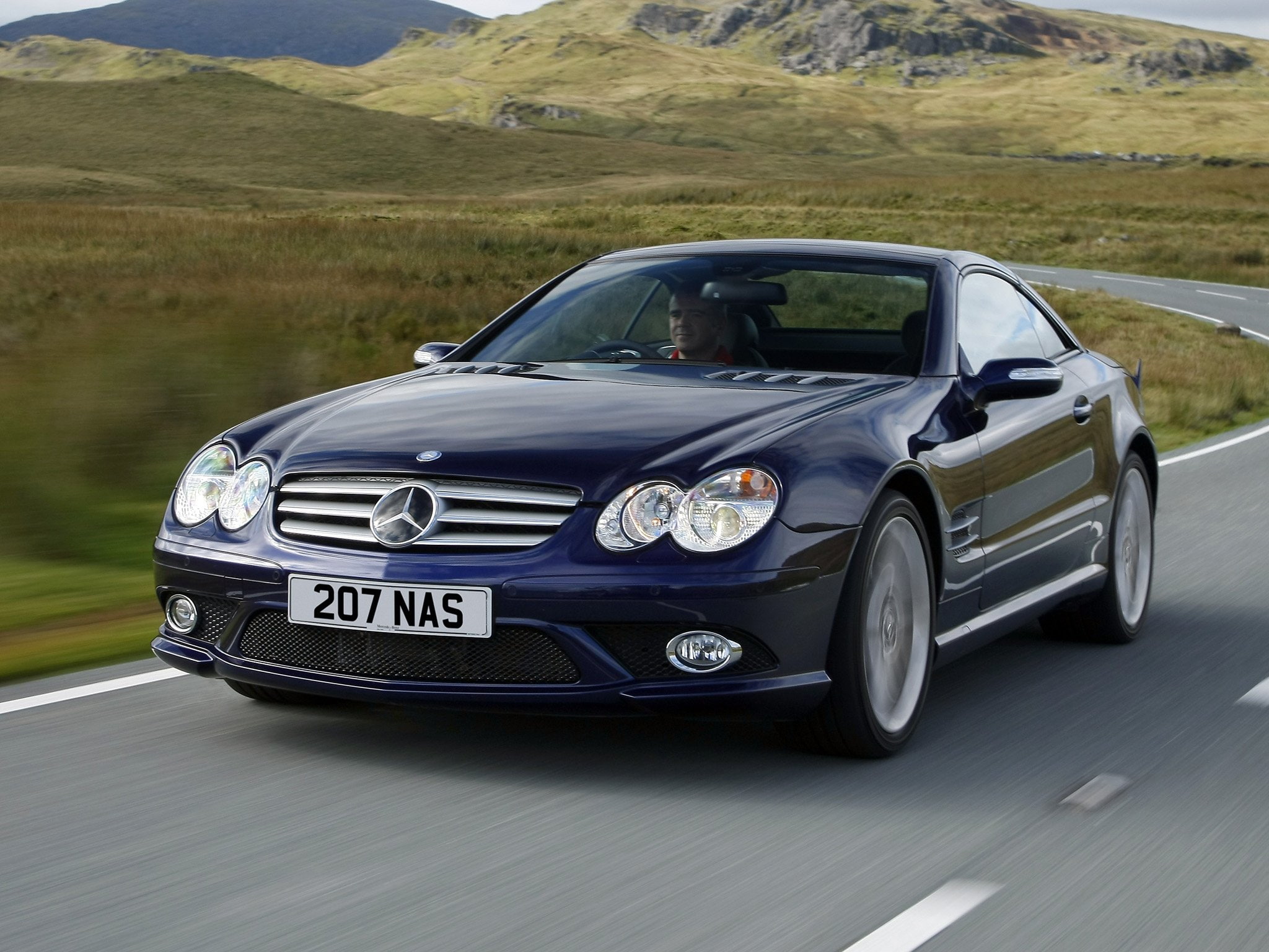 mercedes, s l, benz, 2005 08, convertible, sl500, 500, r230, package, uk spec, 1080P, sports, HD Wallpaper