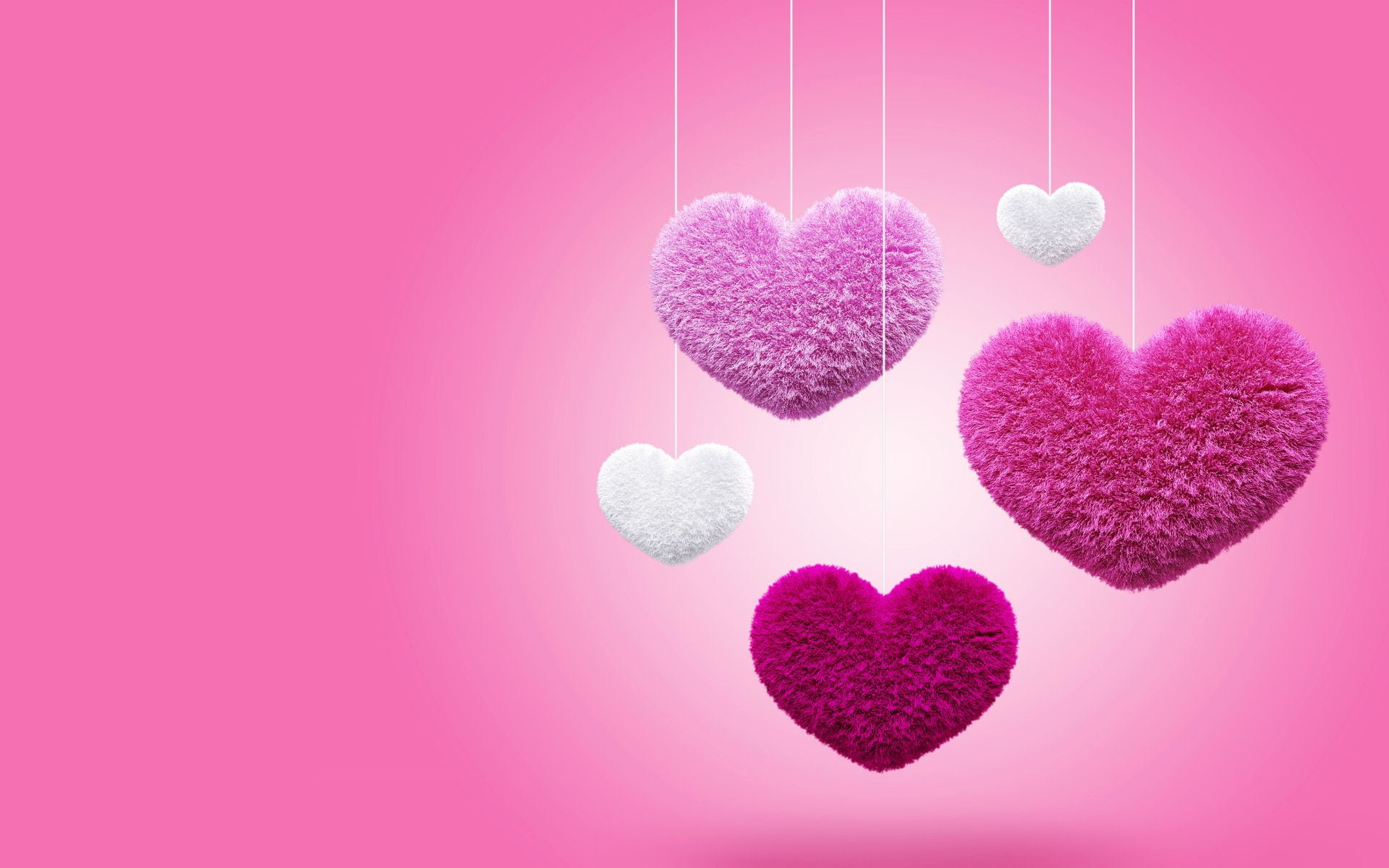 Heart (Design), pink background, 1080P, heart, HD Wallpaper
