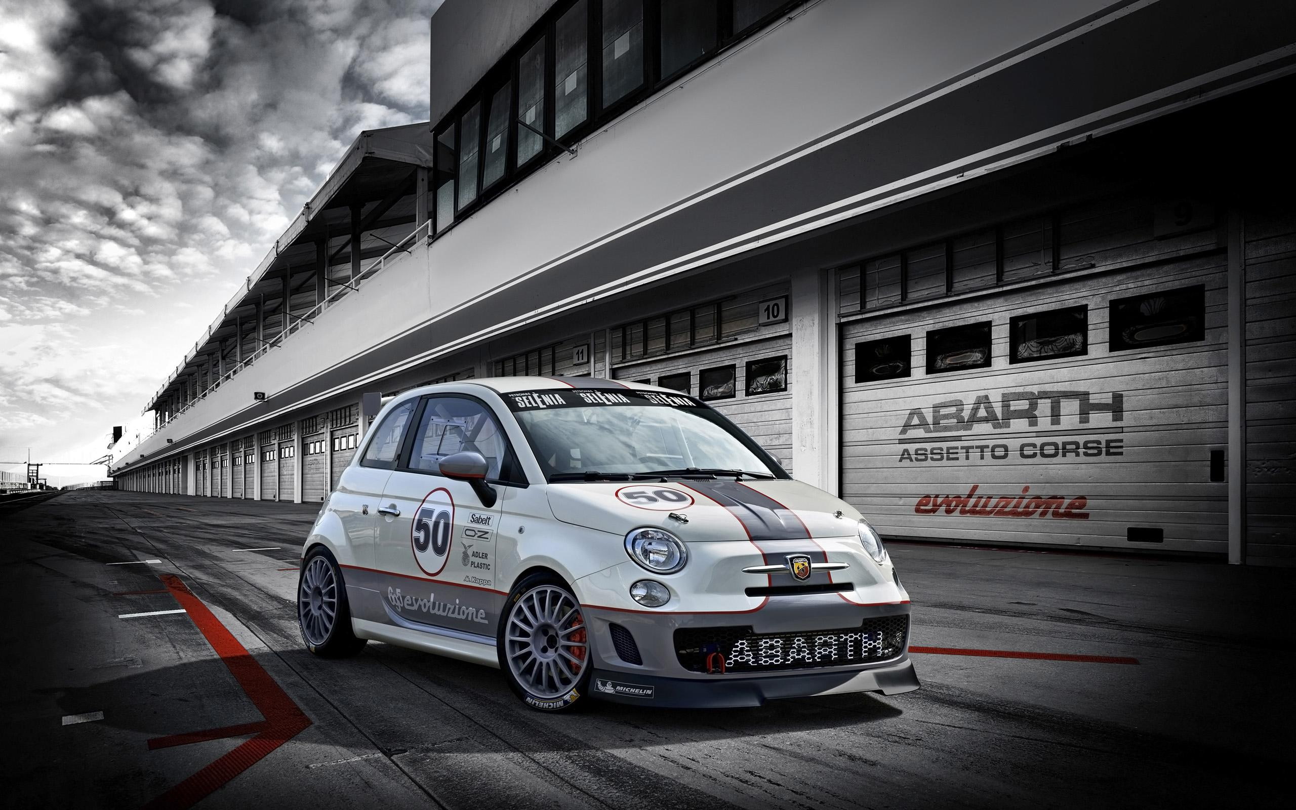 2014, 2K, assetto, cars, corse, abarth, other cars, white, fiat, HD Wallpaper
