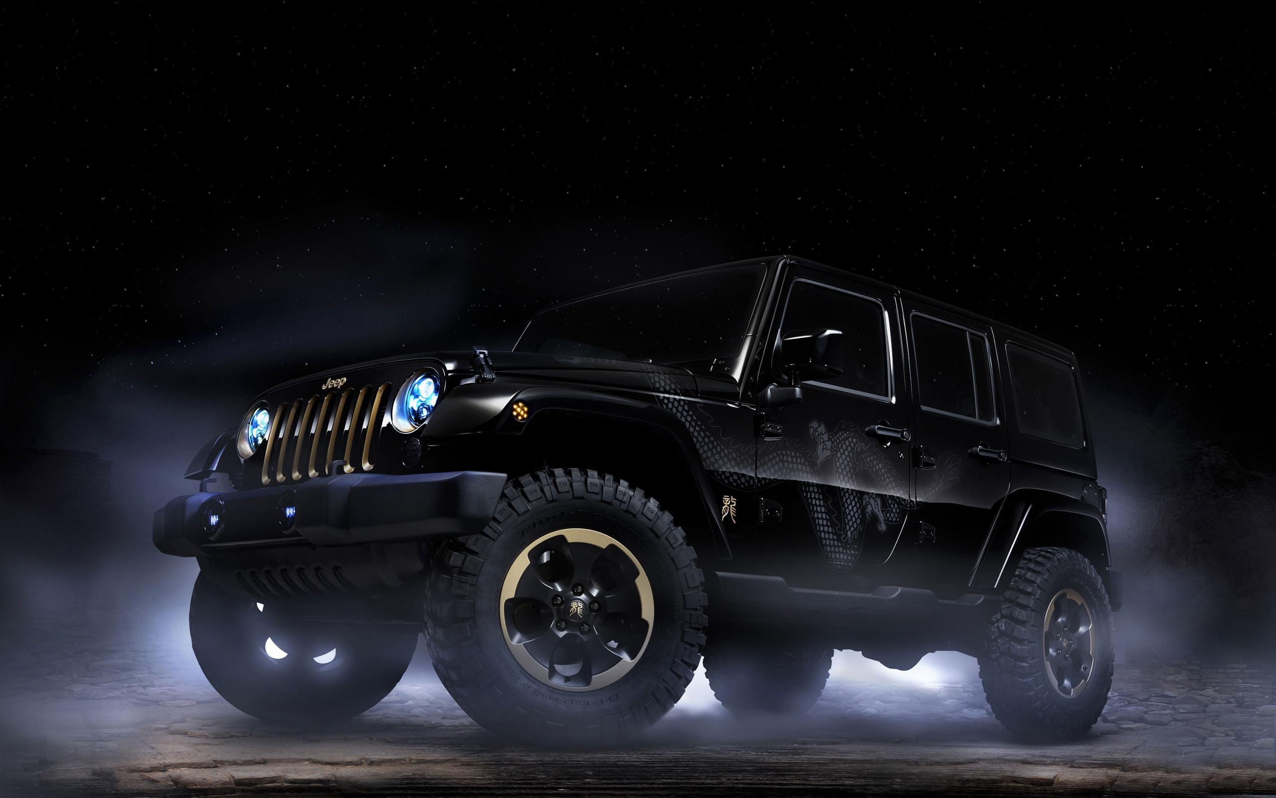 wrangler, concept, jeep, cars, other cars, dragon, 2K, black, HD Wallpaper