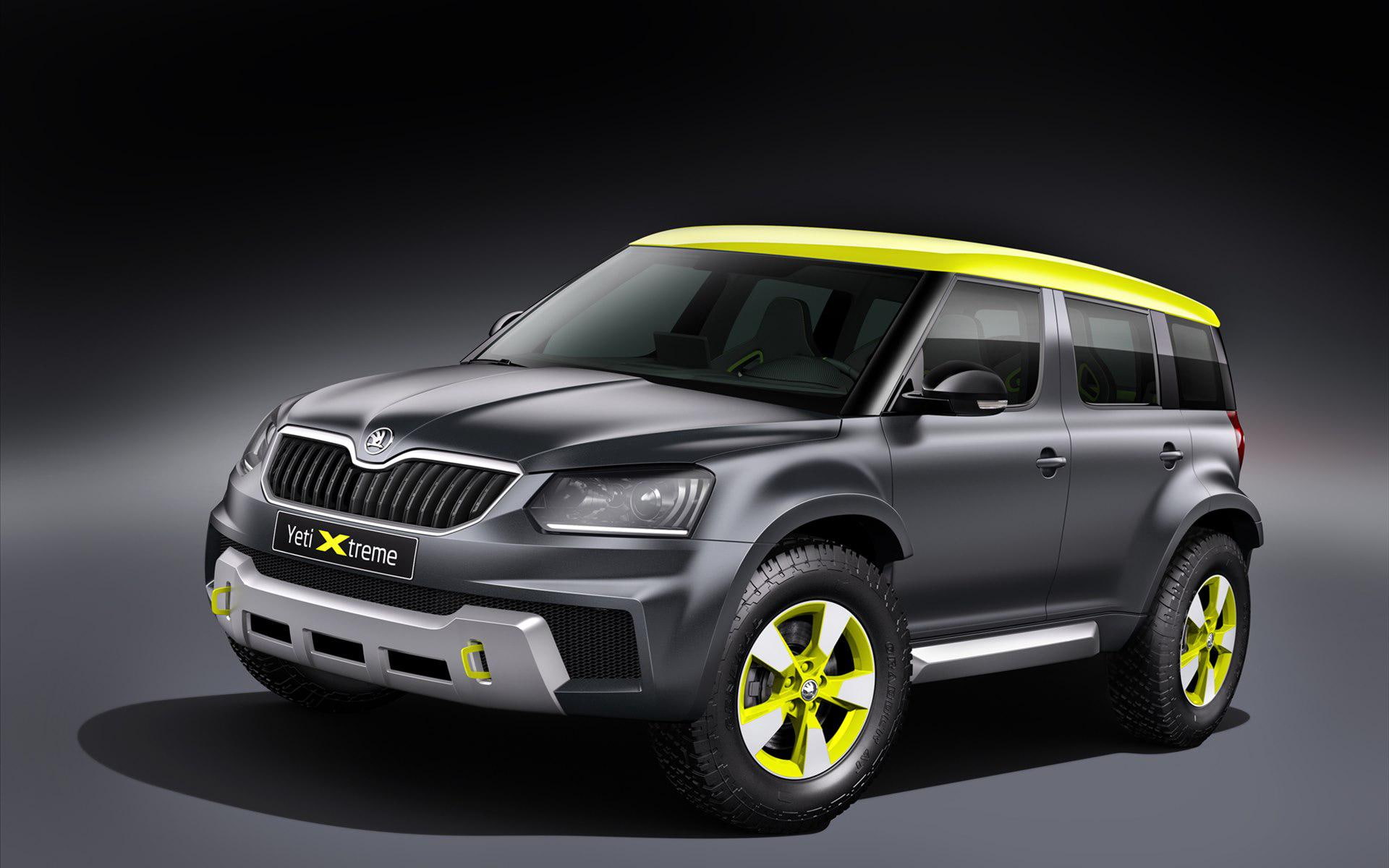 yellow, concept, 1080P, black, xtreme, skoda, yeti, suv, cars, other cars, 2014, HD Wallpaper